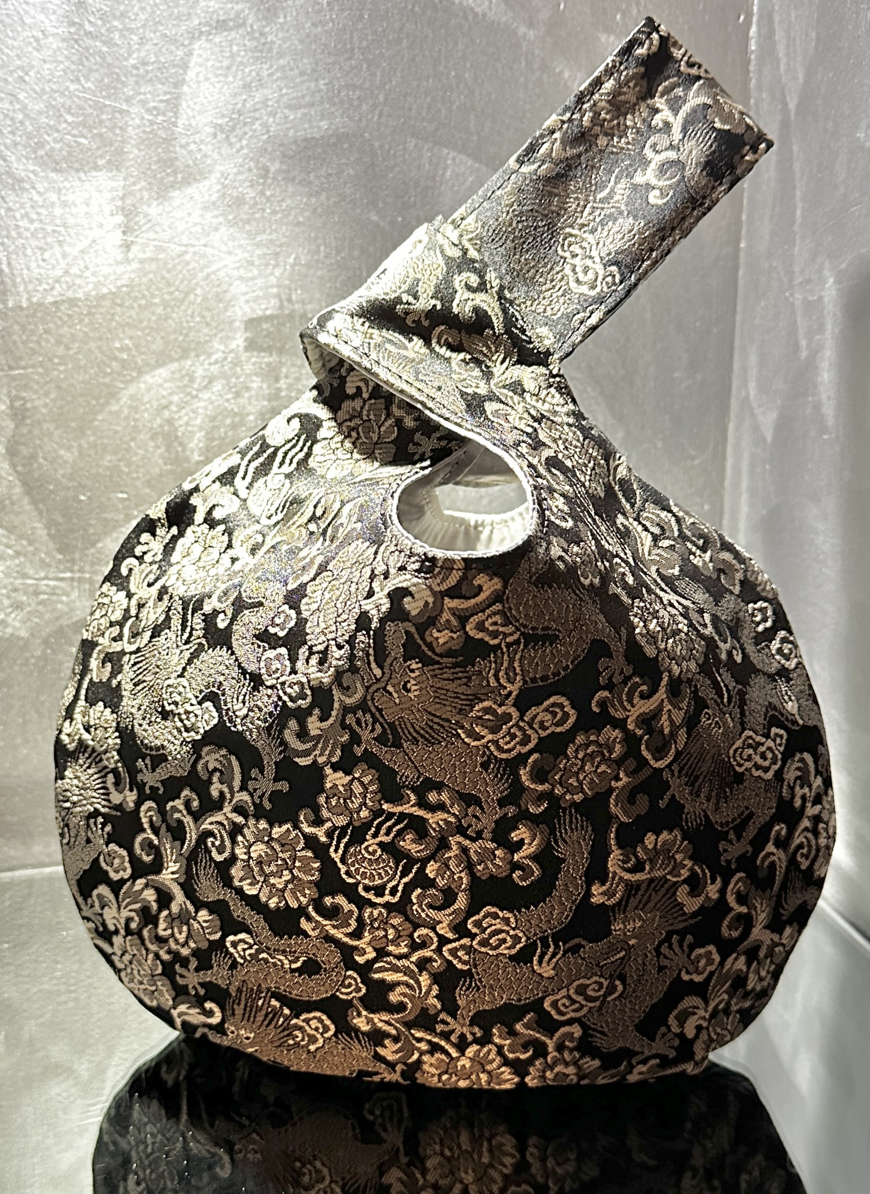 Oriental Brocade Fabric Handbag