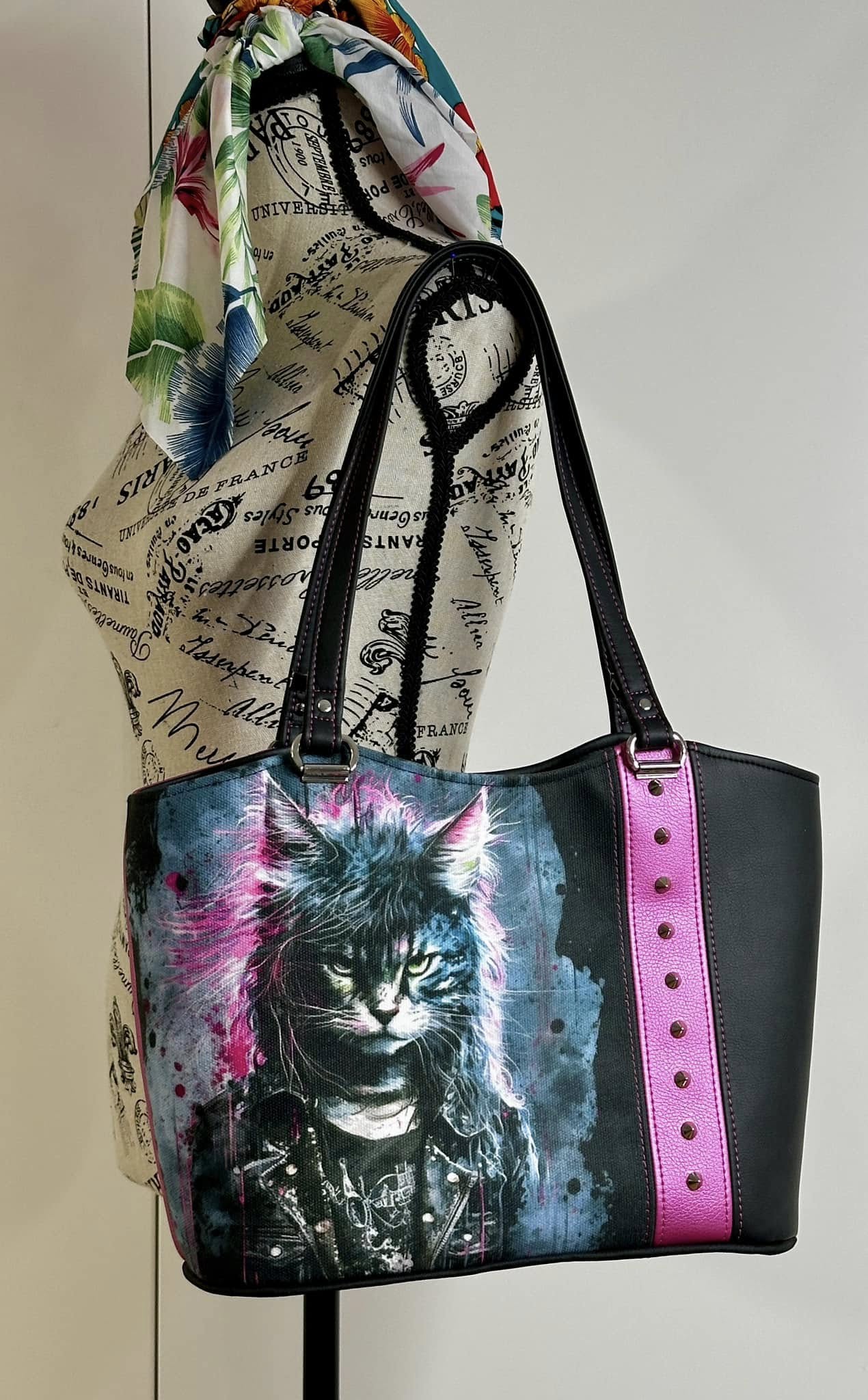 Punk Cat Bag in Faux Leather