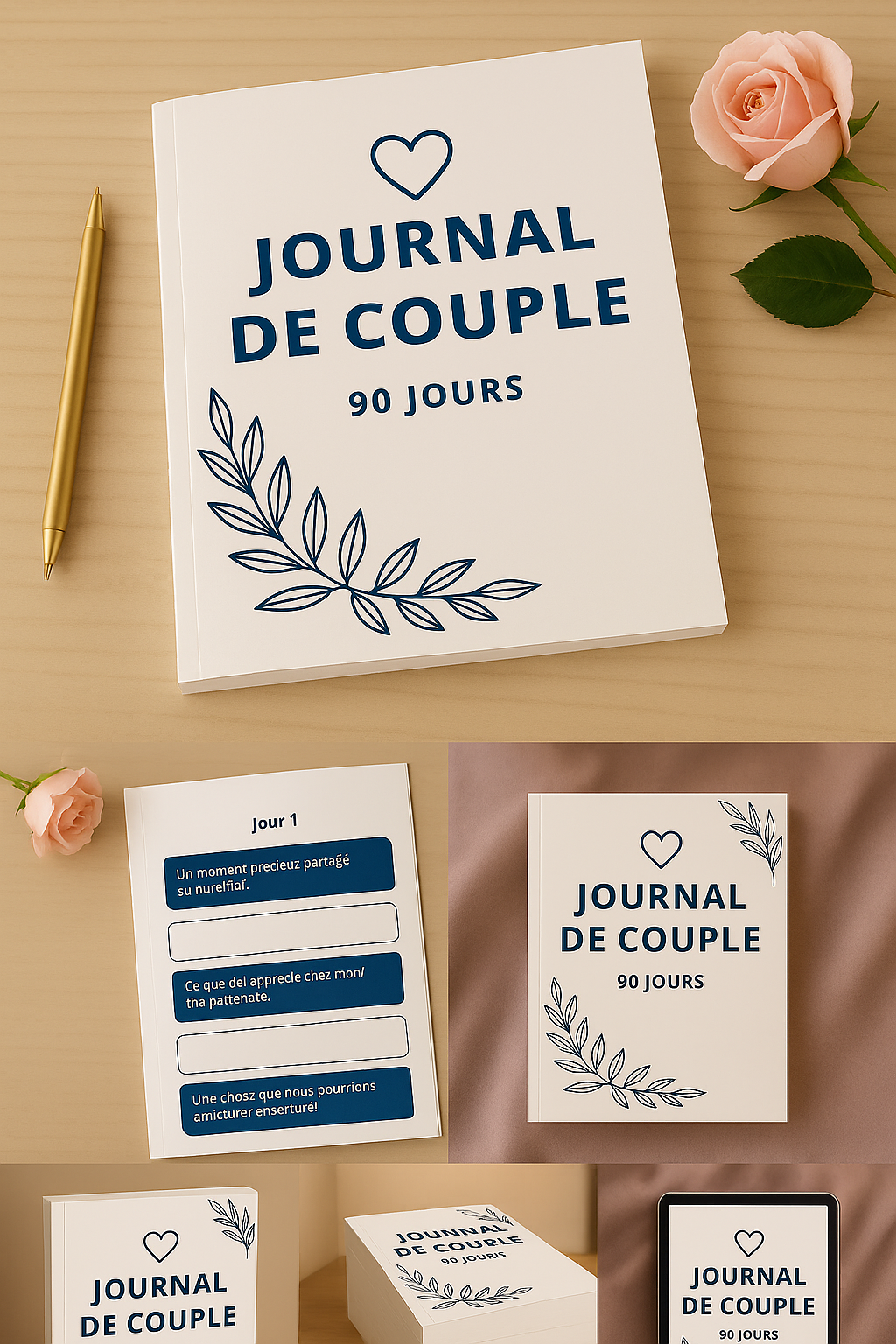 Journal de Couple – 90 jours PDF imprimable
