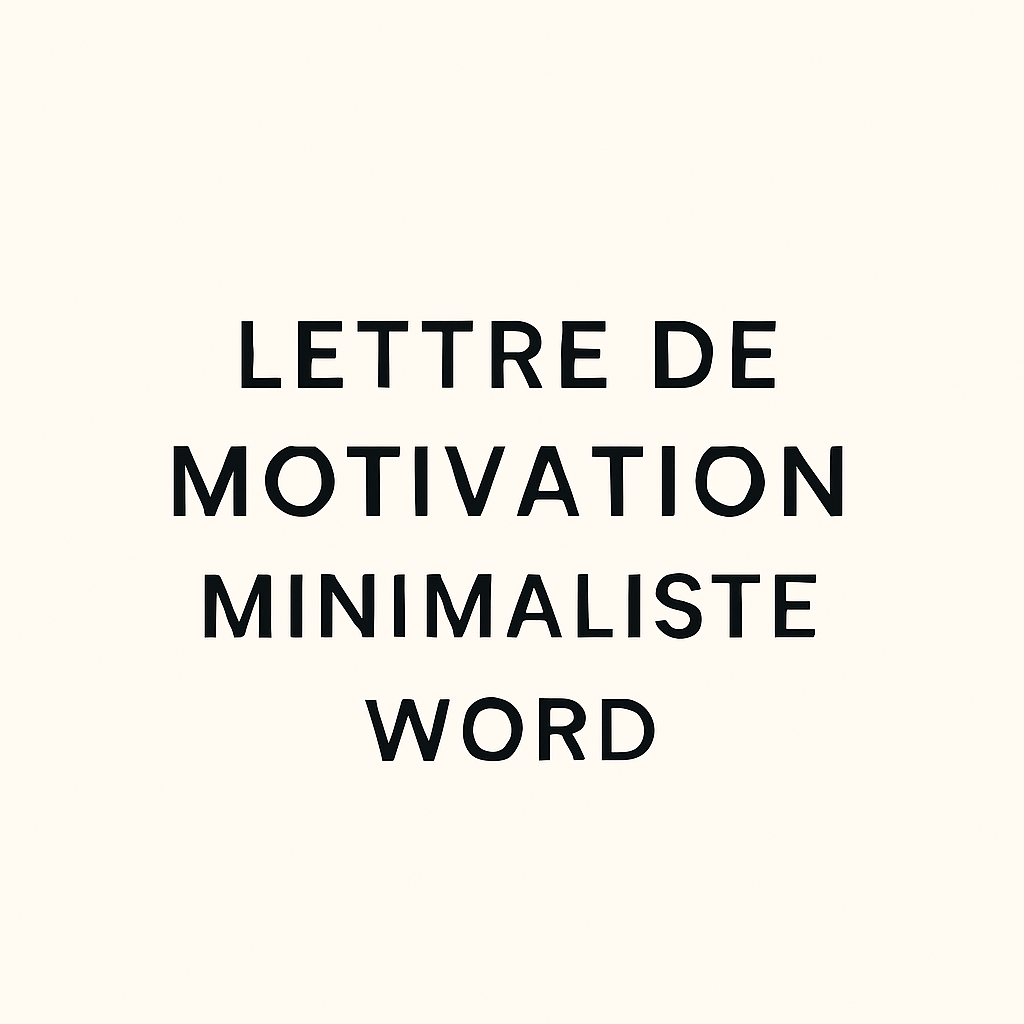 Lettre de motivation minimaliste- word