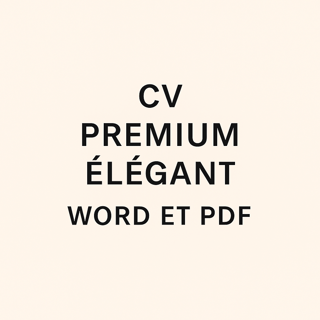 CV Premium Élégant Word et PDF