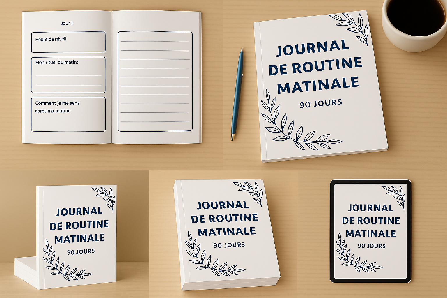 Journal de Routine Matinale 90 jours PDF imprimable