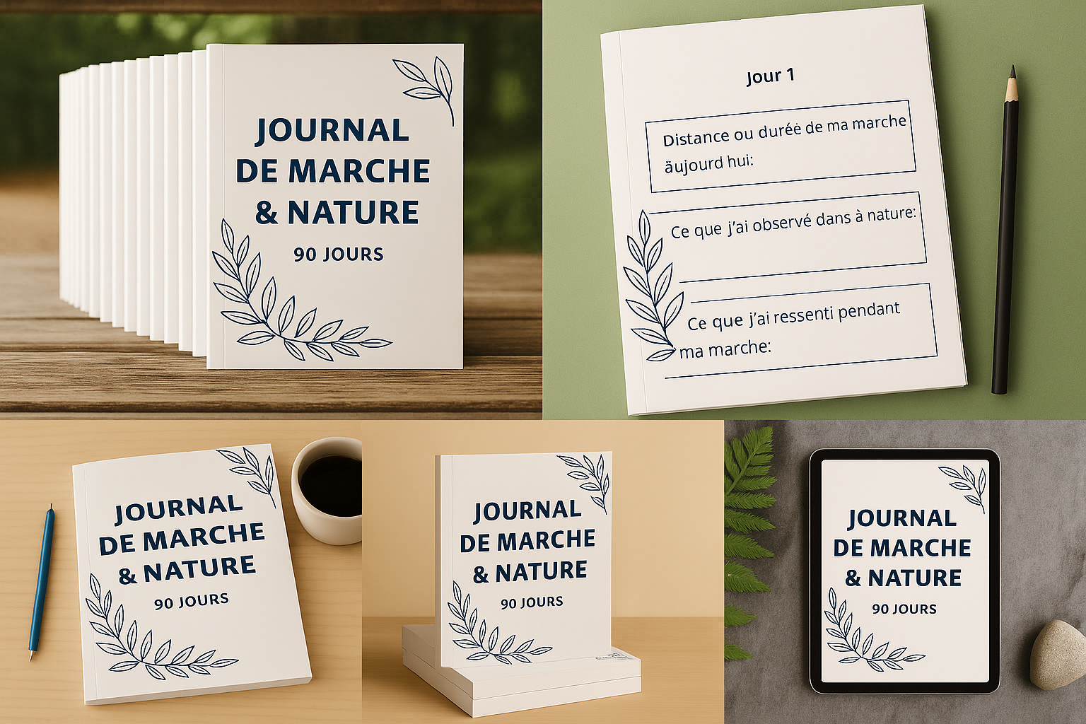 Journal de Marche & Nature – 90 jours PDF imprimable