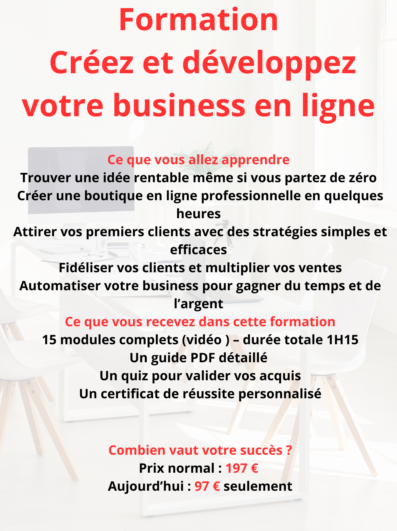 Formation: Créez et développez votre business en ligne