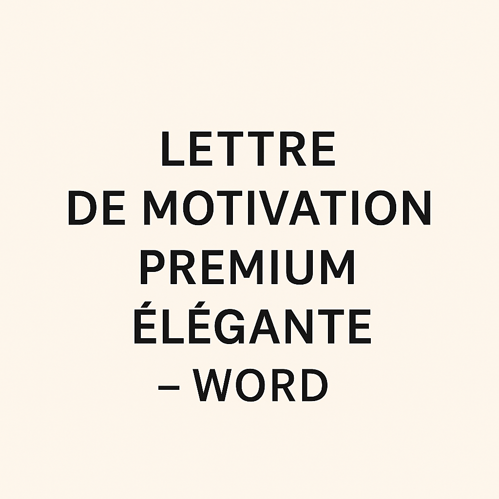 Lettre de motivation prenium élégante- word