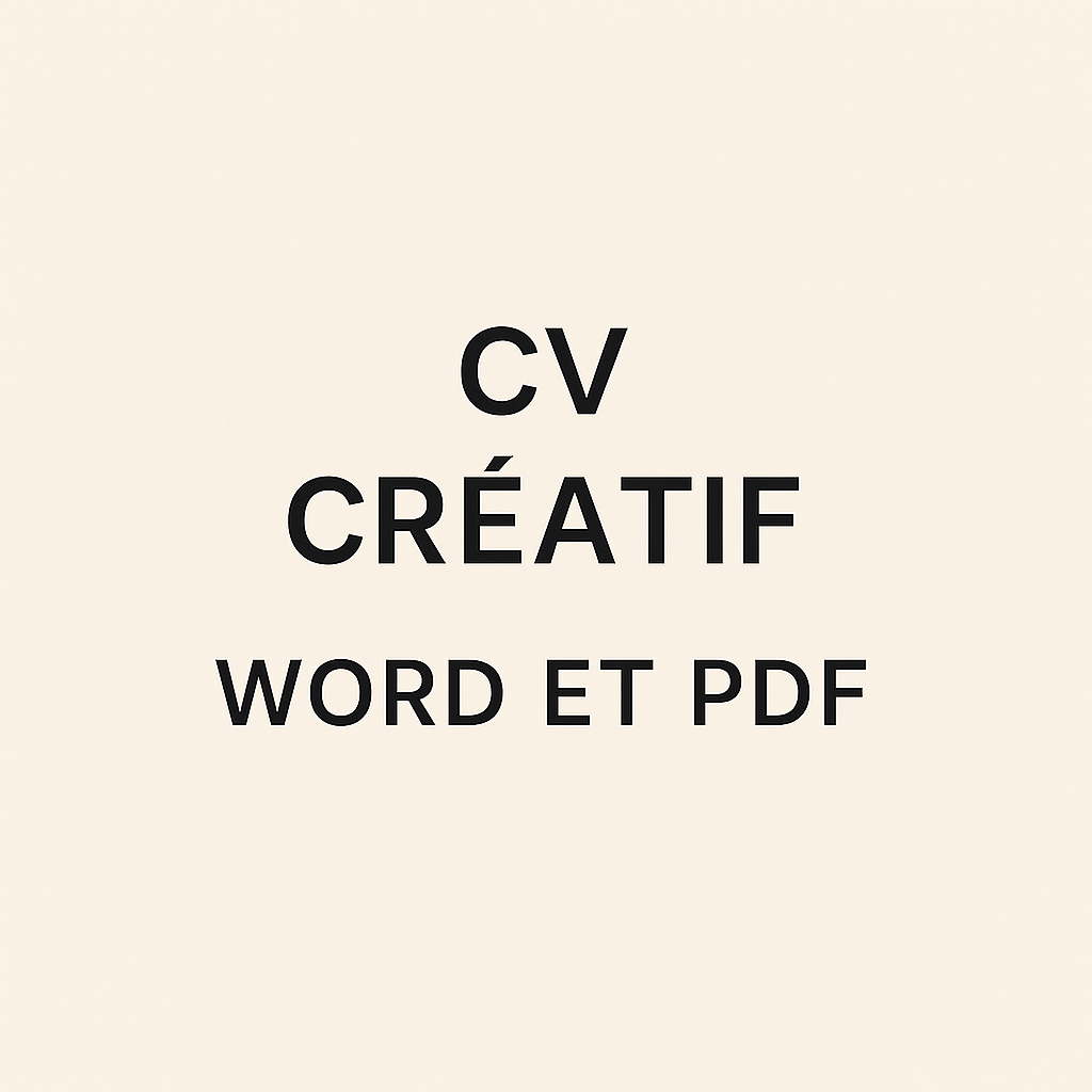 CV créatif word et pdf