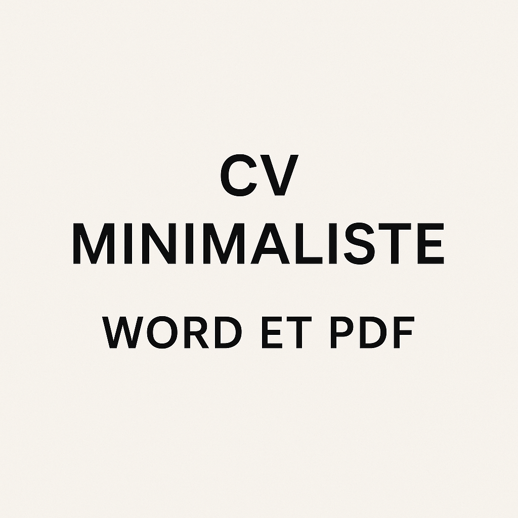 CV minimaliste word et pdf