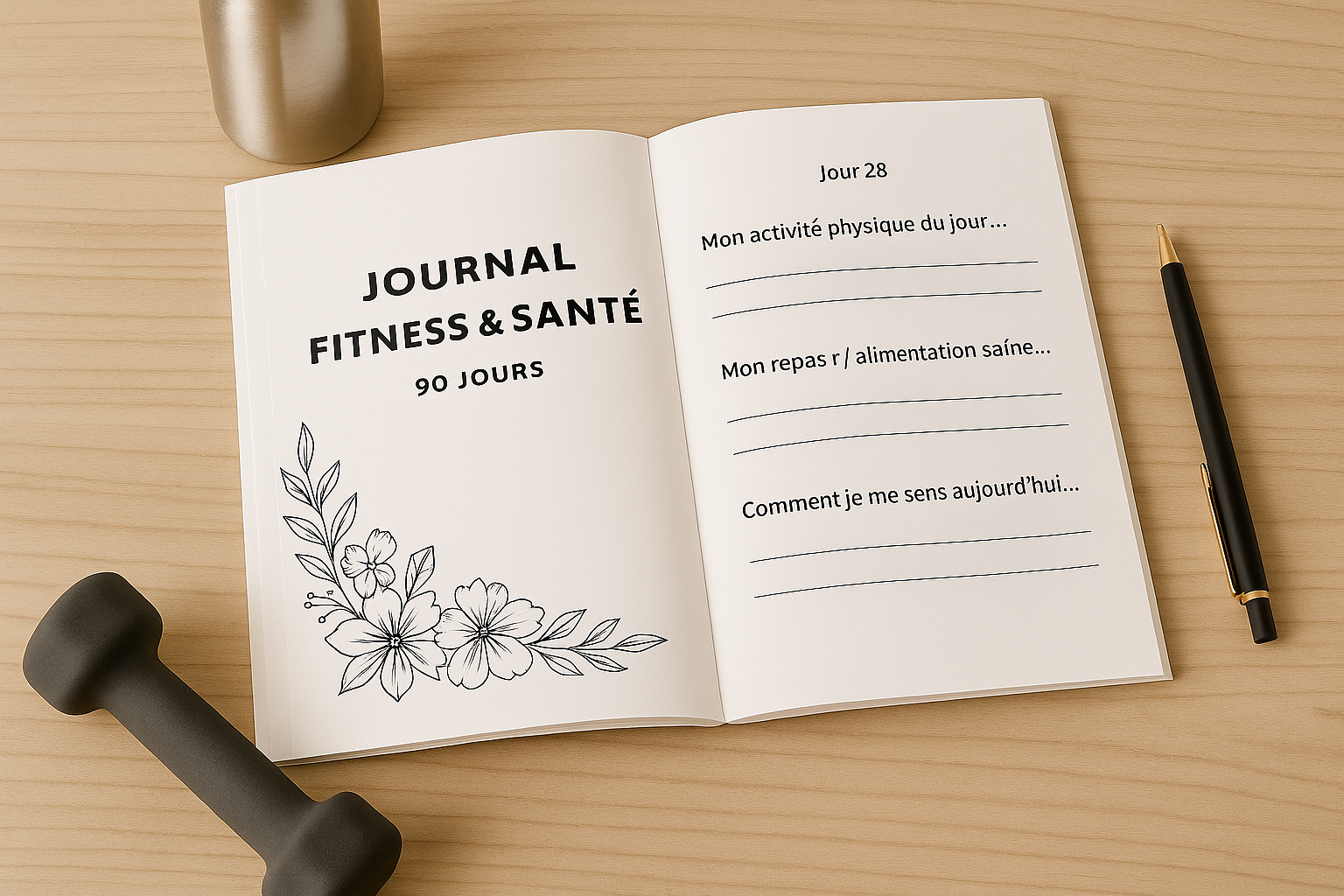Journal Fitness & Santé 90 jours PDF imprimable