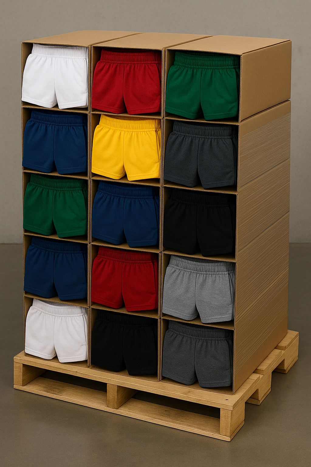 Men’s casual Shorts Pallet ( 10 colors x 75 pieces of each color )