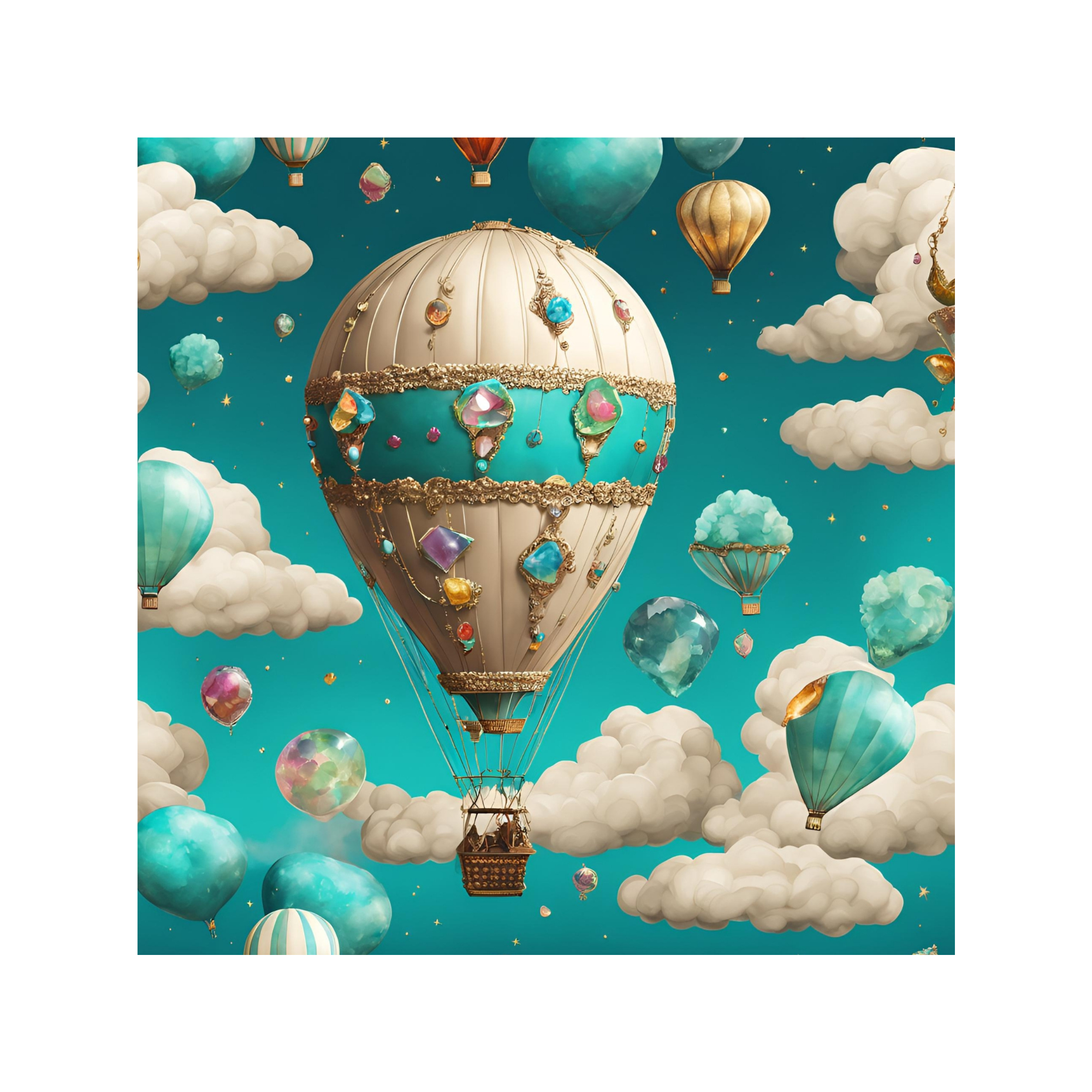 Gemstone-Encrusted Hot Air Balloon Decor