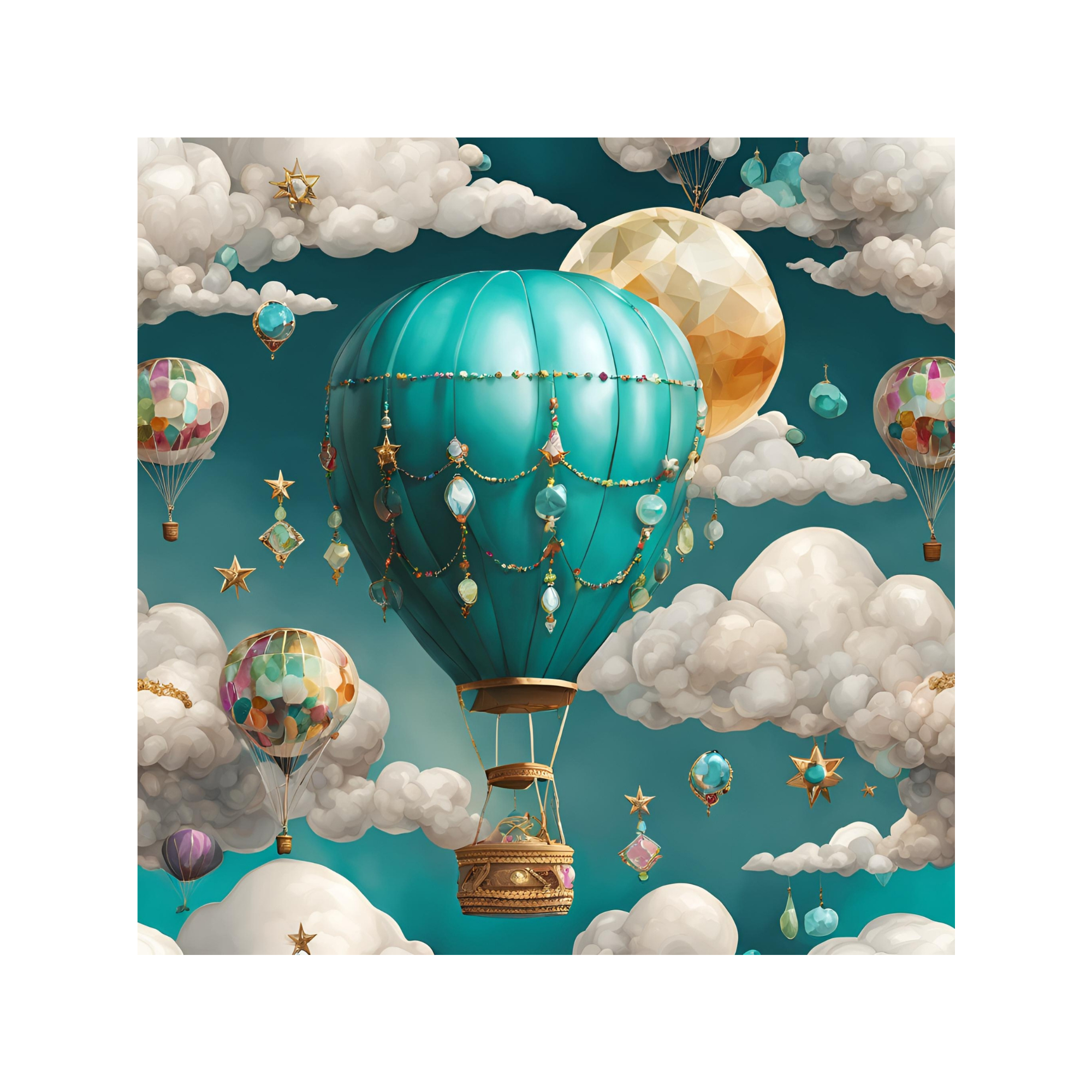 Decorative Turquoise Hot Air Balloon