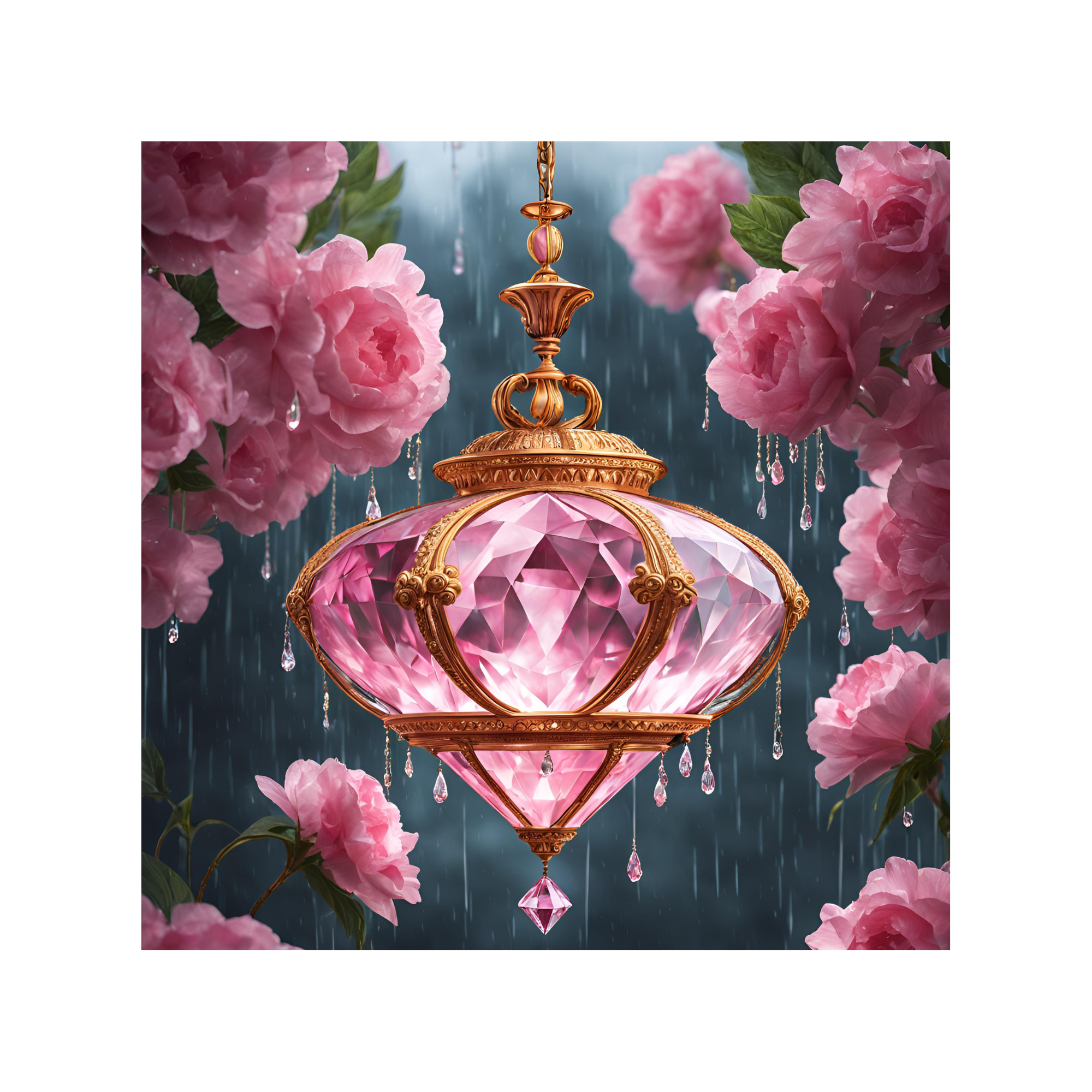 Vintage Rose Crystal Chandelier