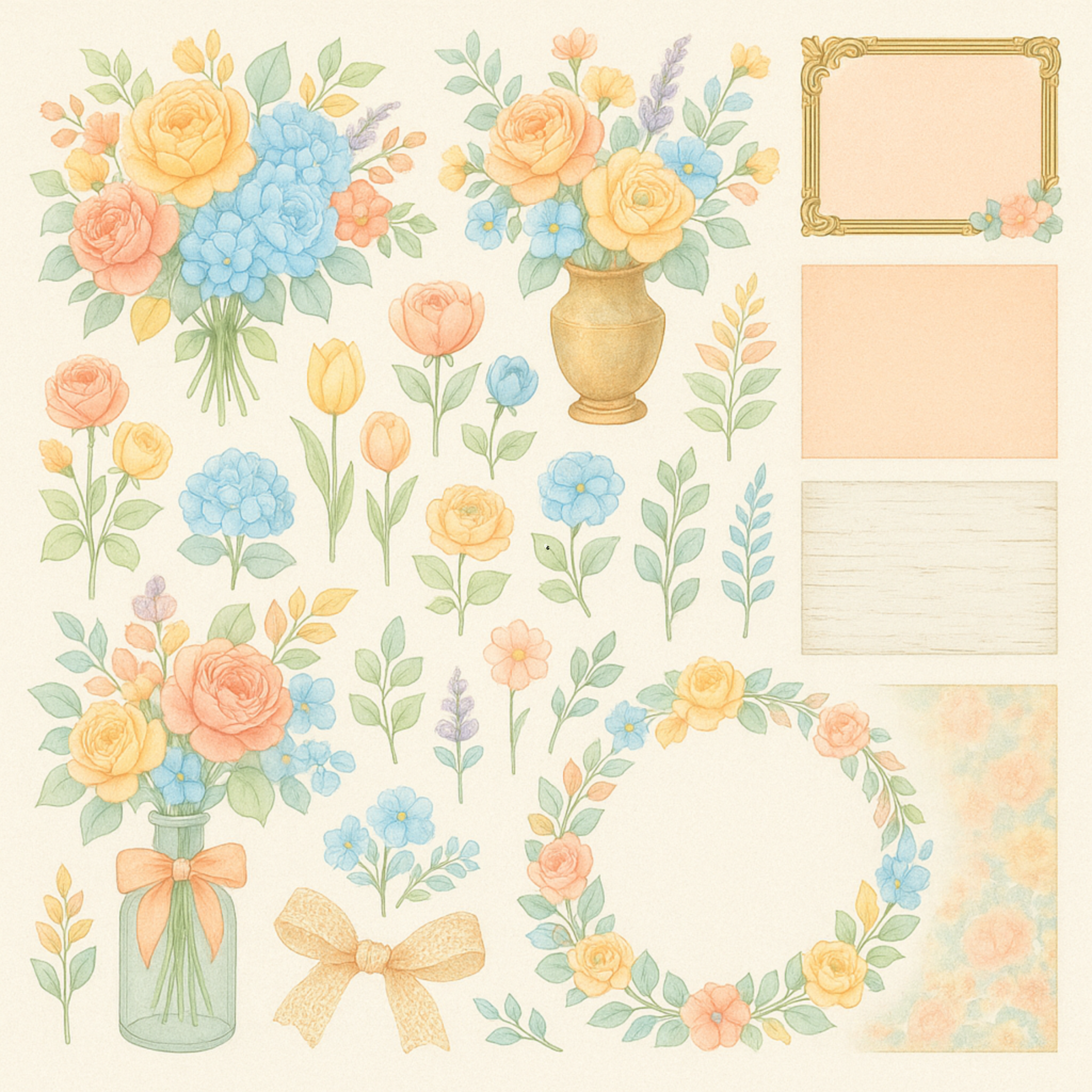 Watercolor Floral Sticker Set