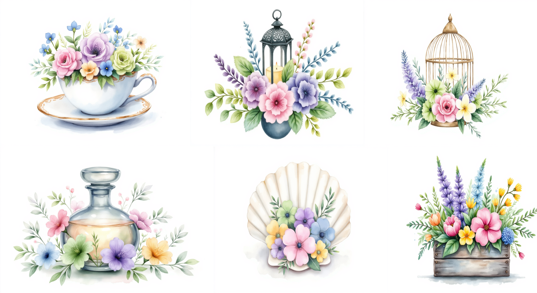 Hand-painted Floral Clipart Collection