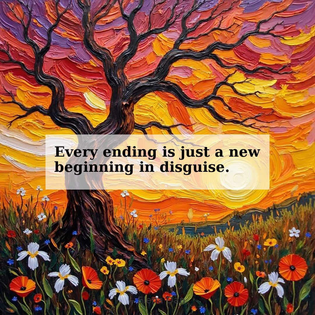 Vibrant Sunset Tree Painting