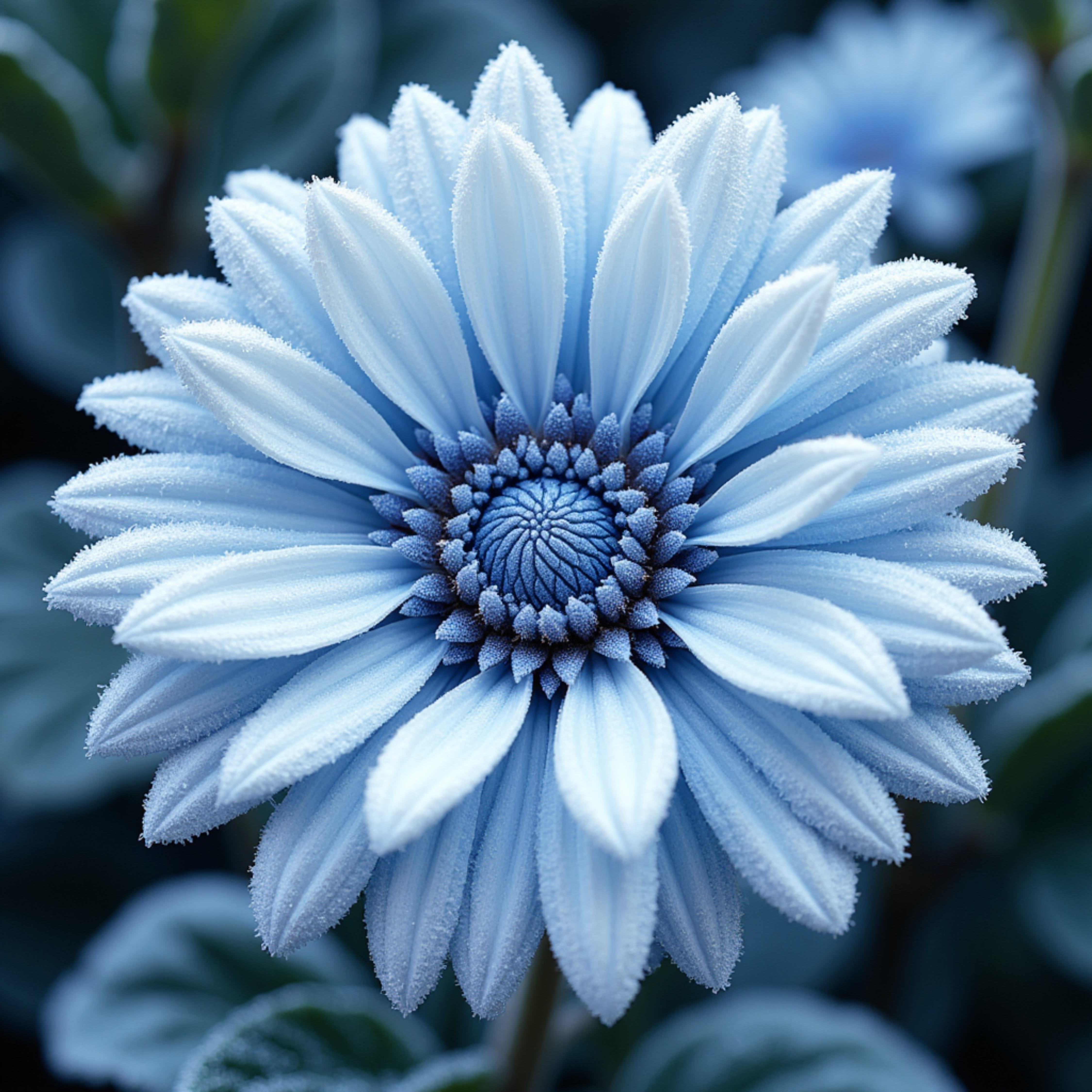 Frosted Blue Chrysanthemum