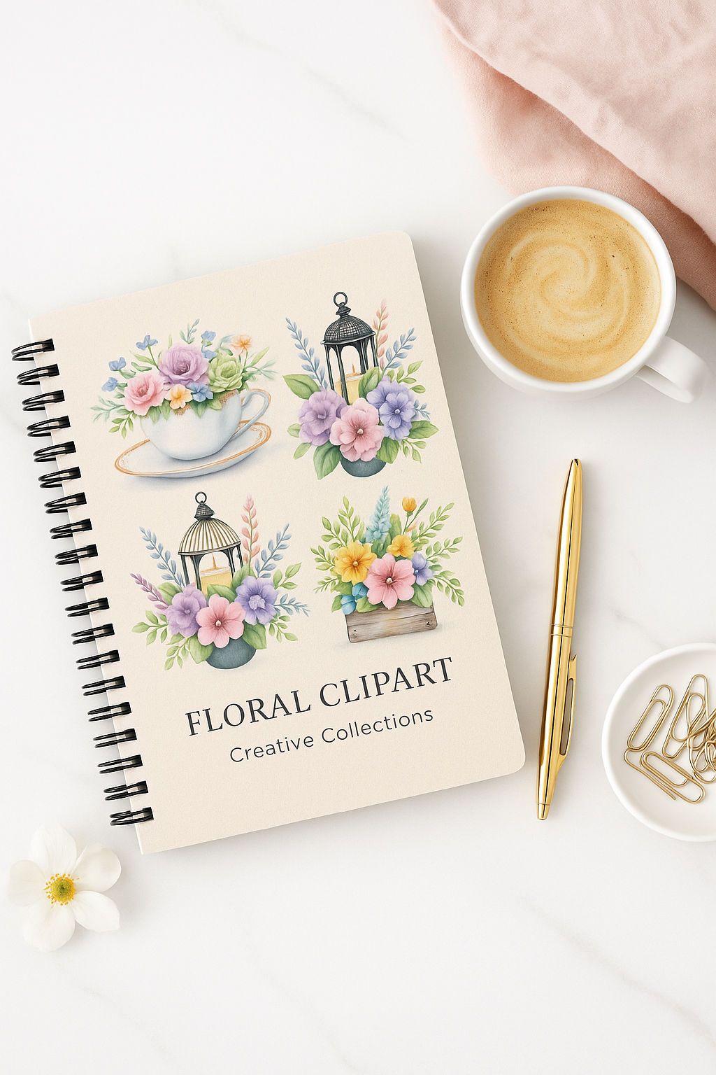 Watercolor Floral Sticker Set