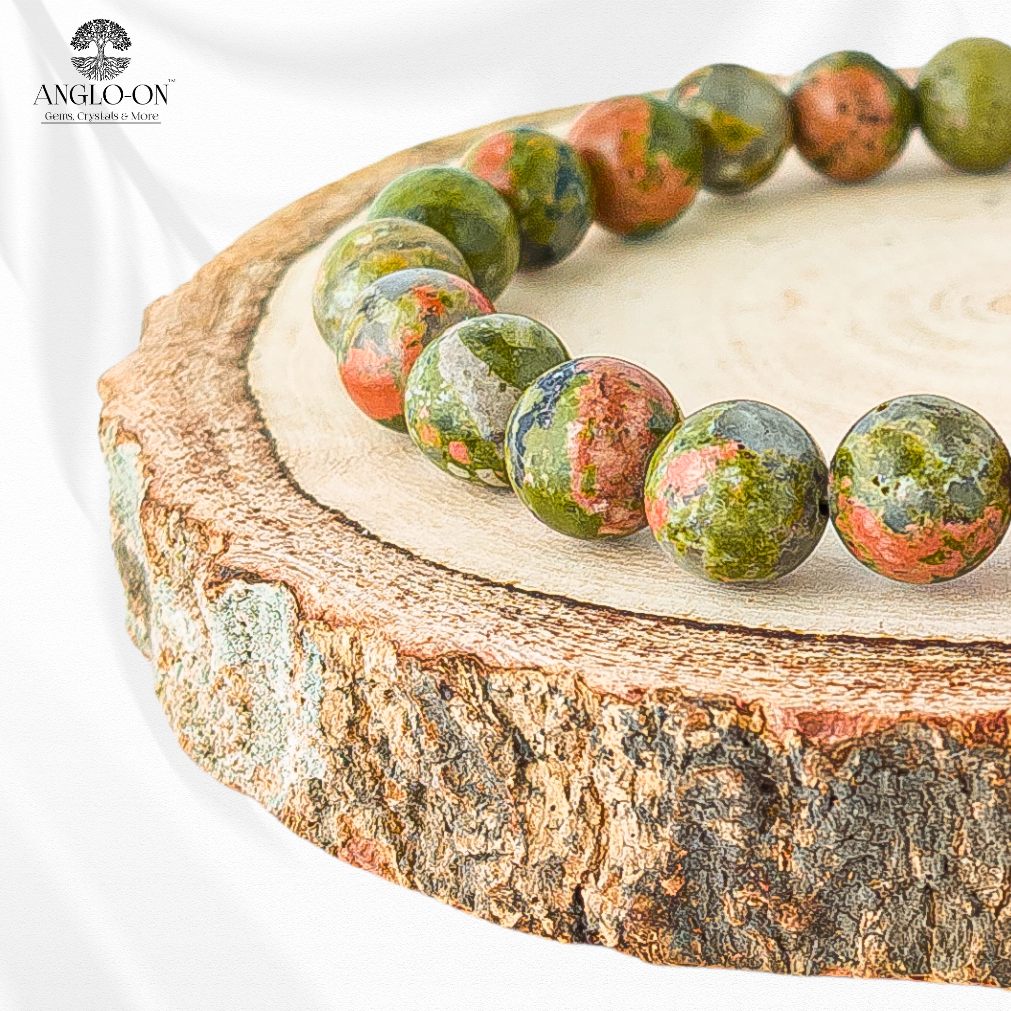Natural Unakite Bracelet 8mm