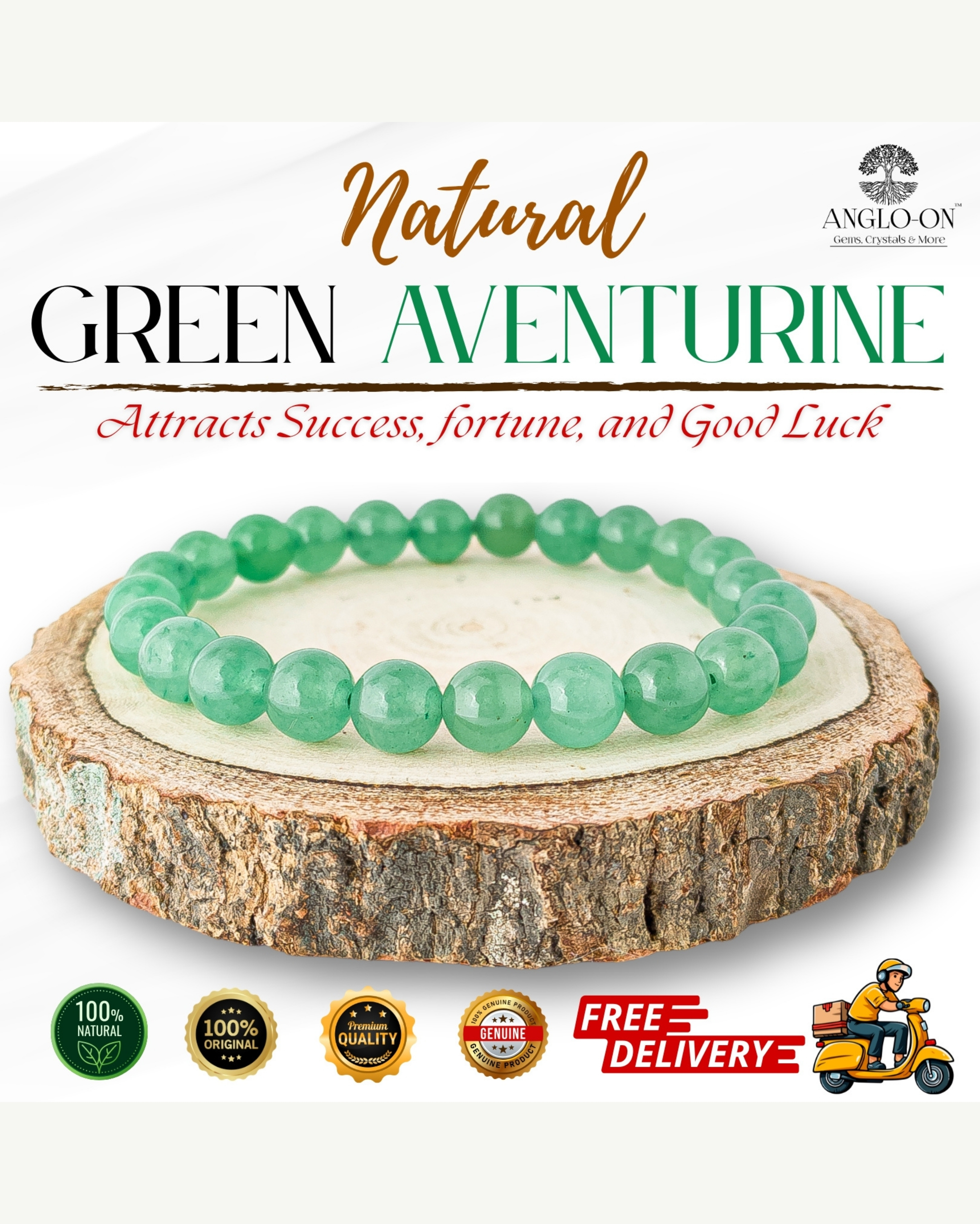 Natural Green Aventurine Bracelet 8mm 