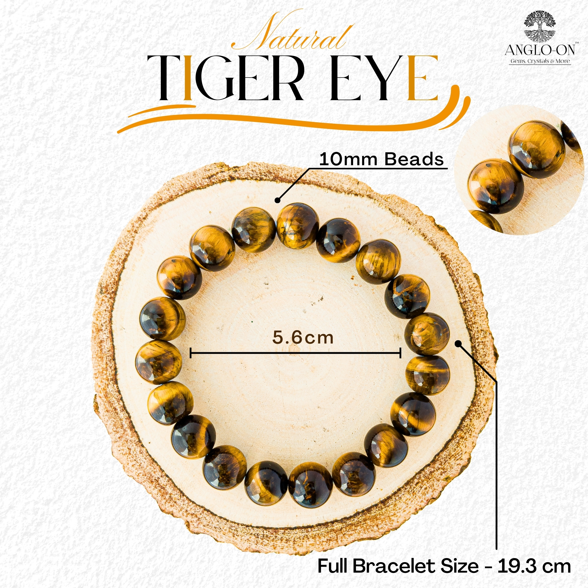 Natural Tiger Eye Bracelet 10mm