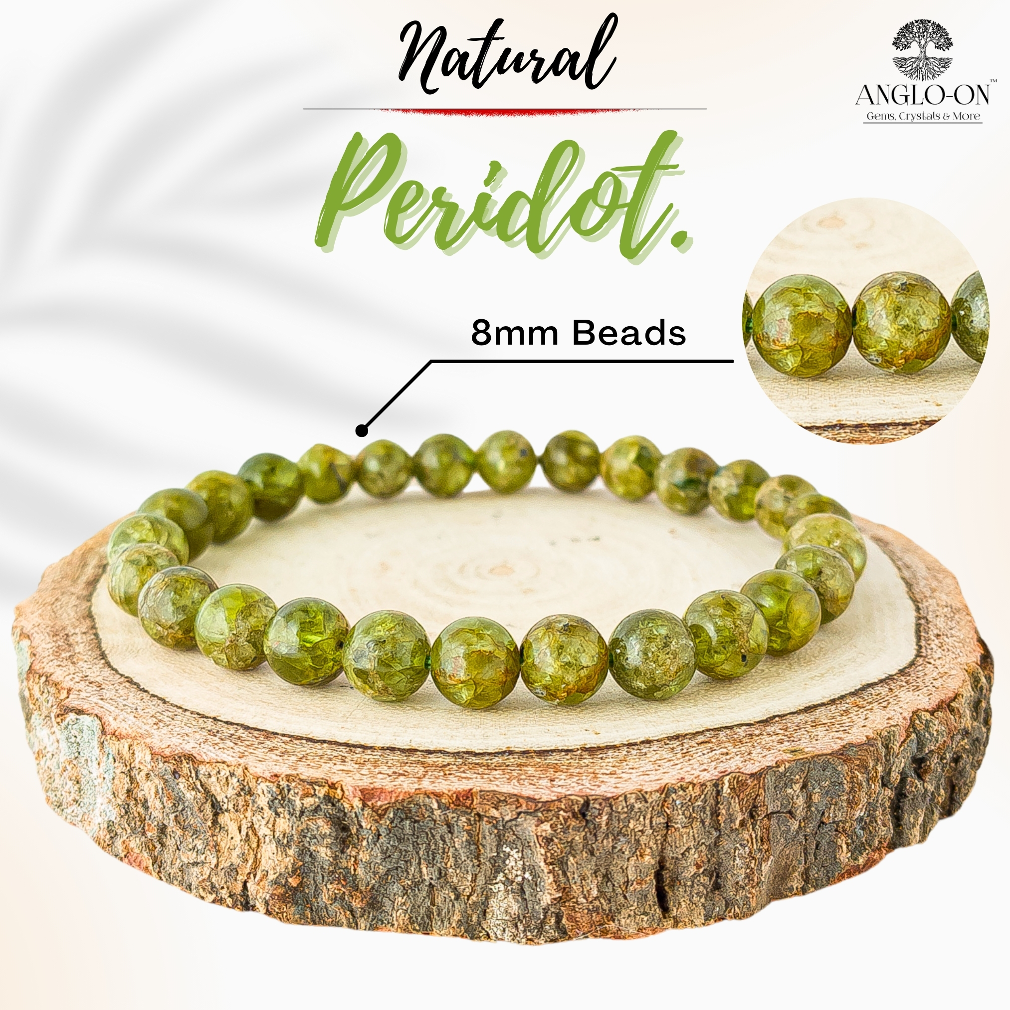 Natural Peridot Bracelet 7mm*8mm (Appx)