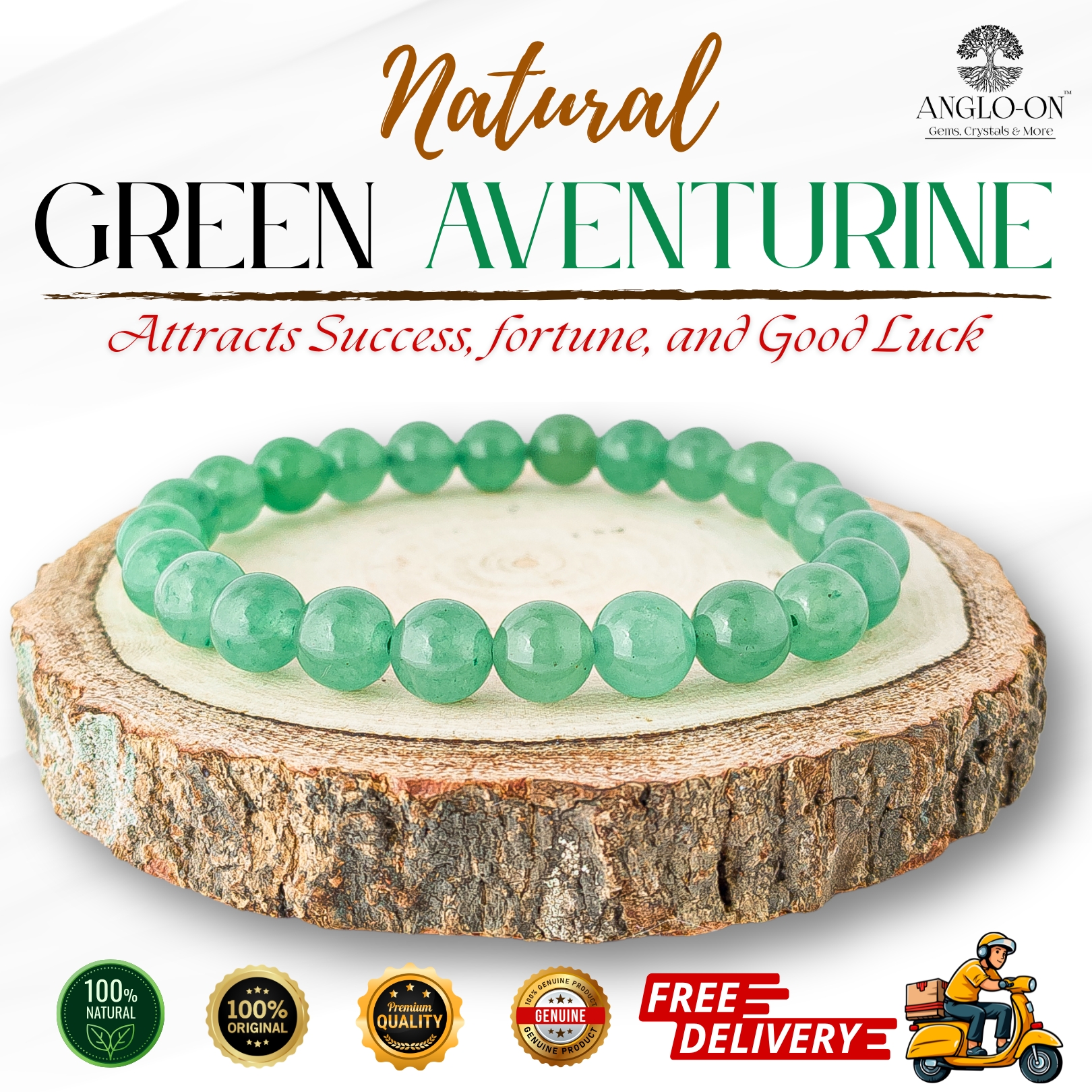 Natural Green Aventurine Bracelet 8mm 