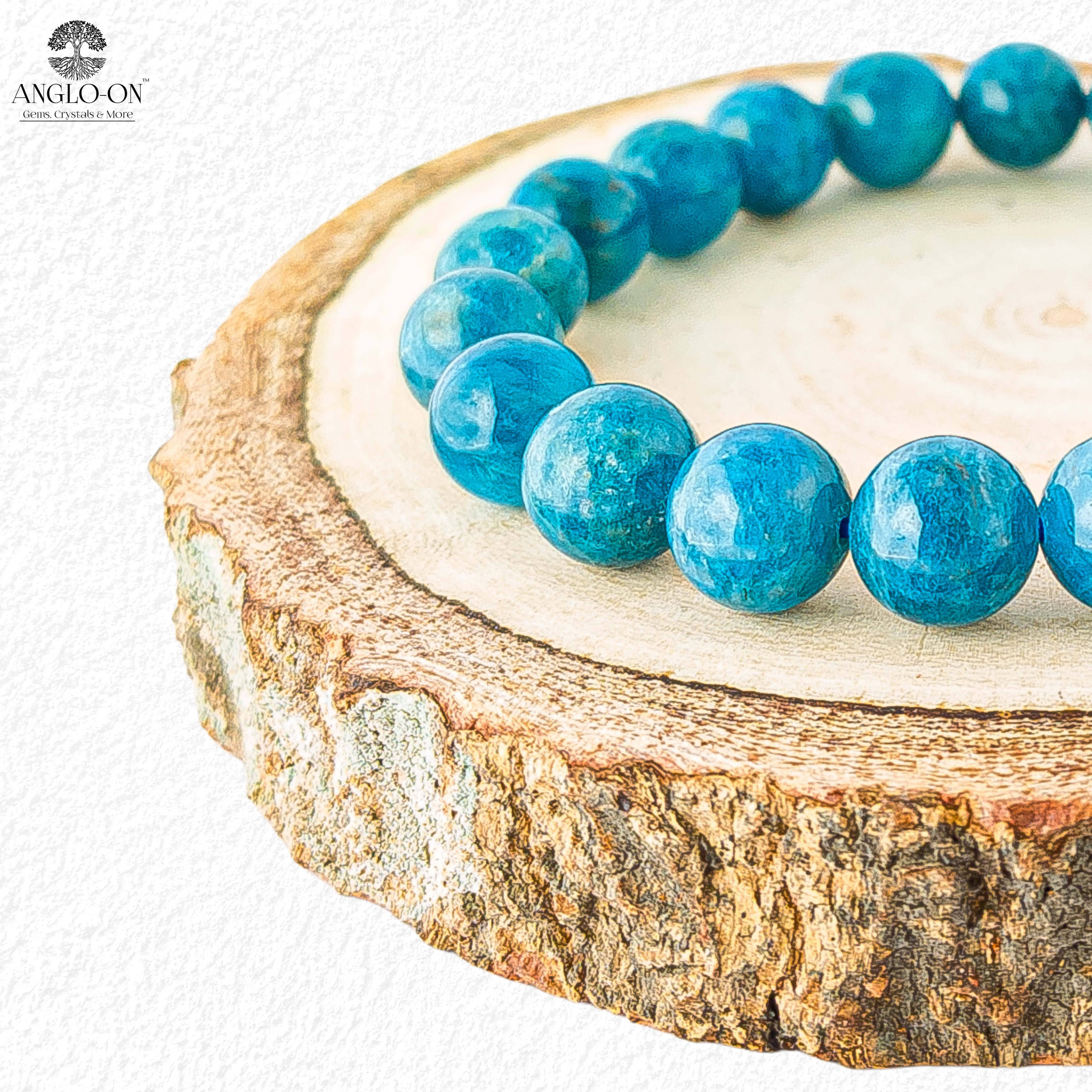 Natural Blue Apatite Bracelet 8mm 