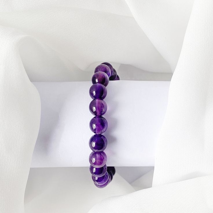 Natural Amethyst Bracelet AAA Quality (8mm)