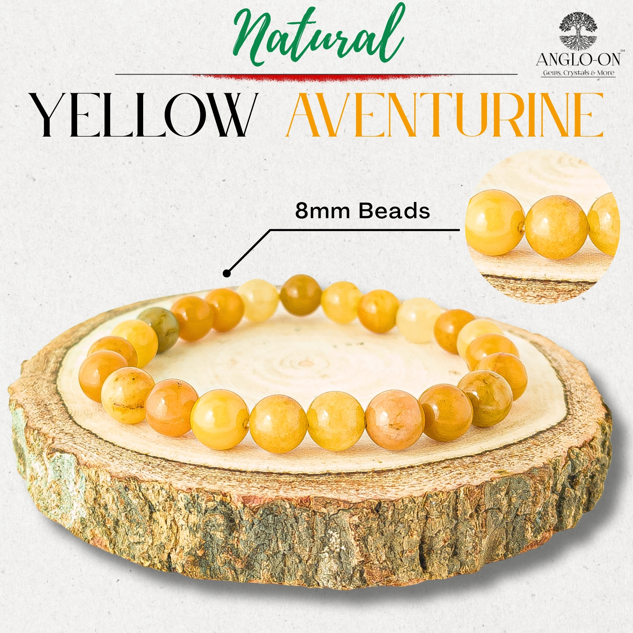 Natural Yellow Aventurine Bracelet 8mm