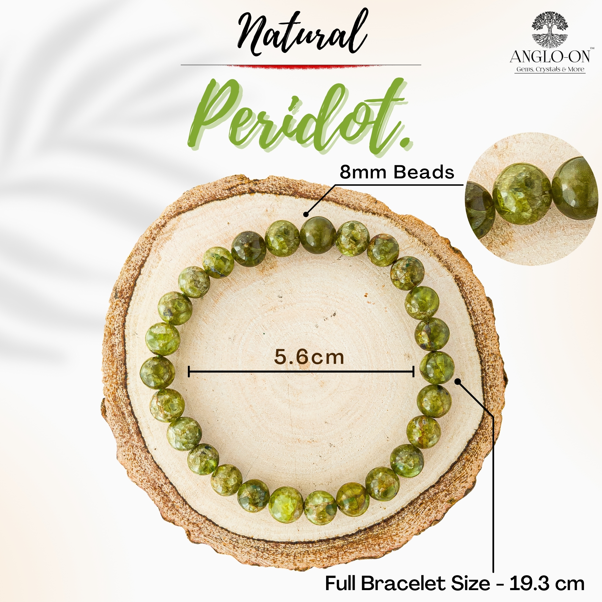 Natural Peridot Bracelet 7mm*8mm (Appx)