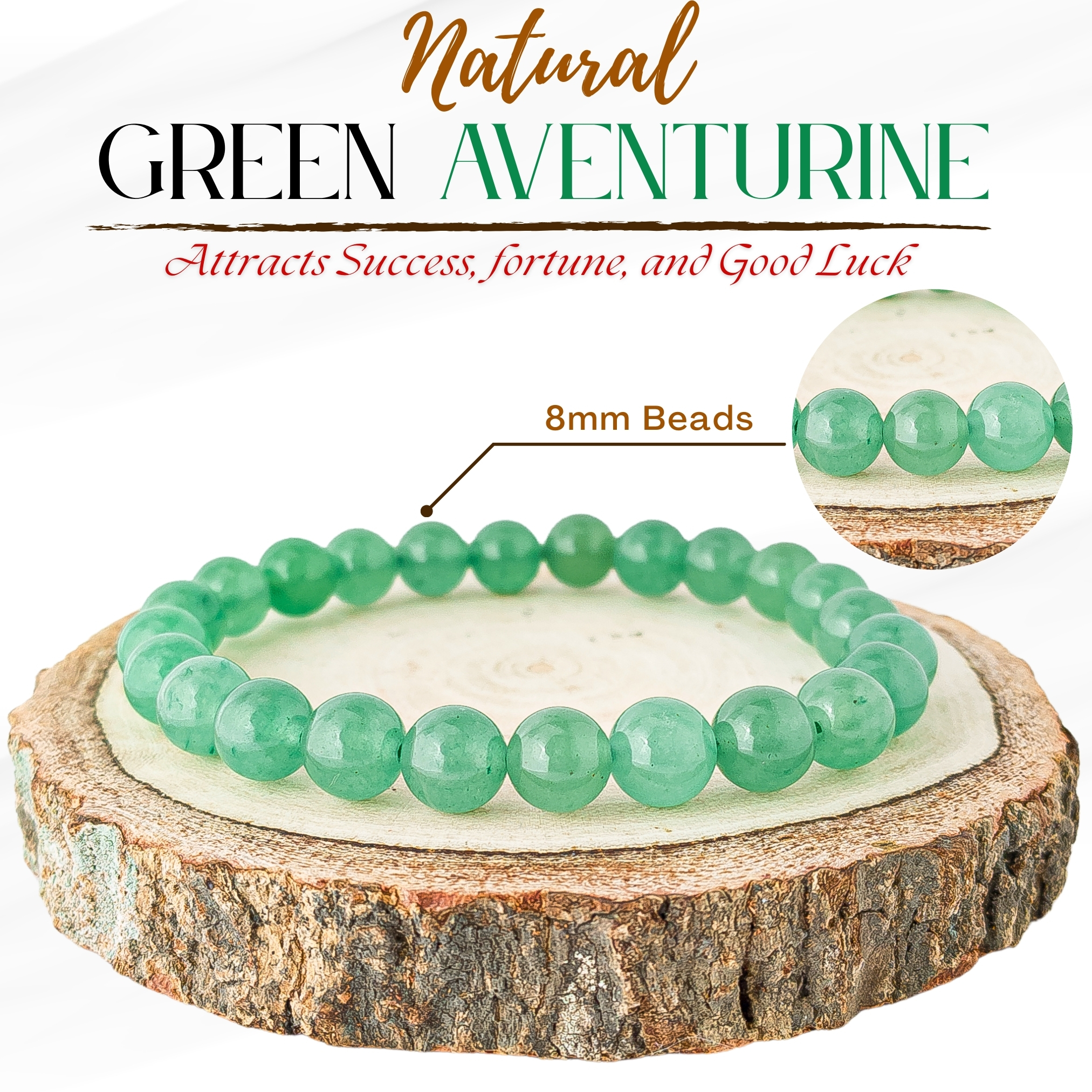 Natural Green Aventurine Bracelet 8mm 