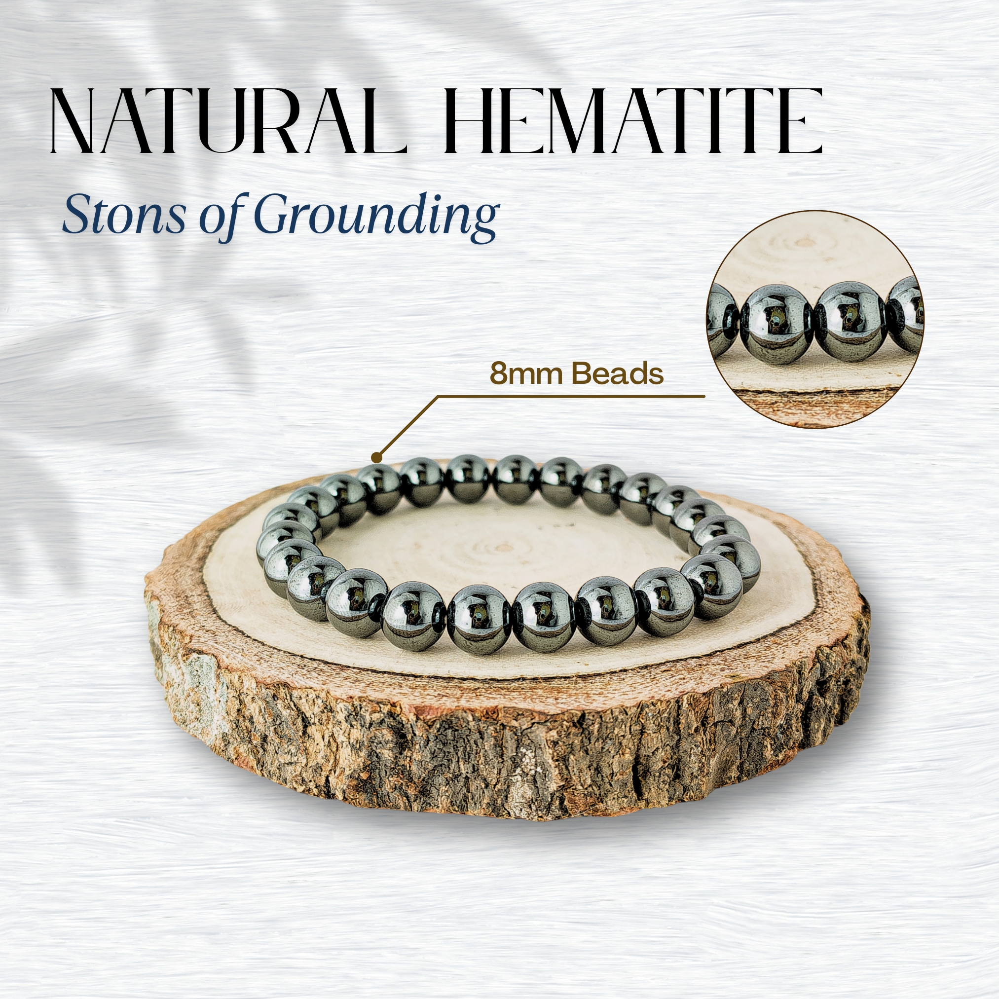 Natural Hematite Bracelet 8mm