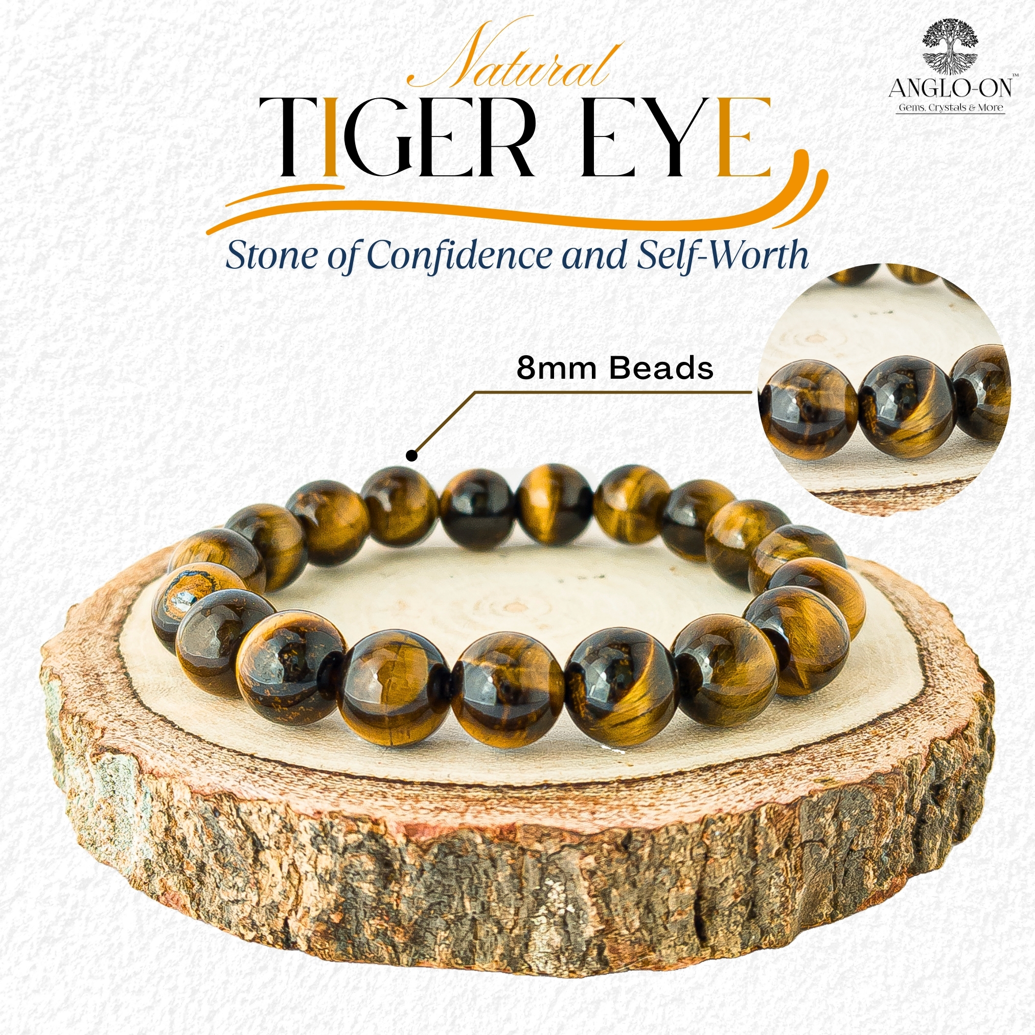 Natural Tiger Eye Bracelet 10mm