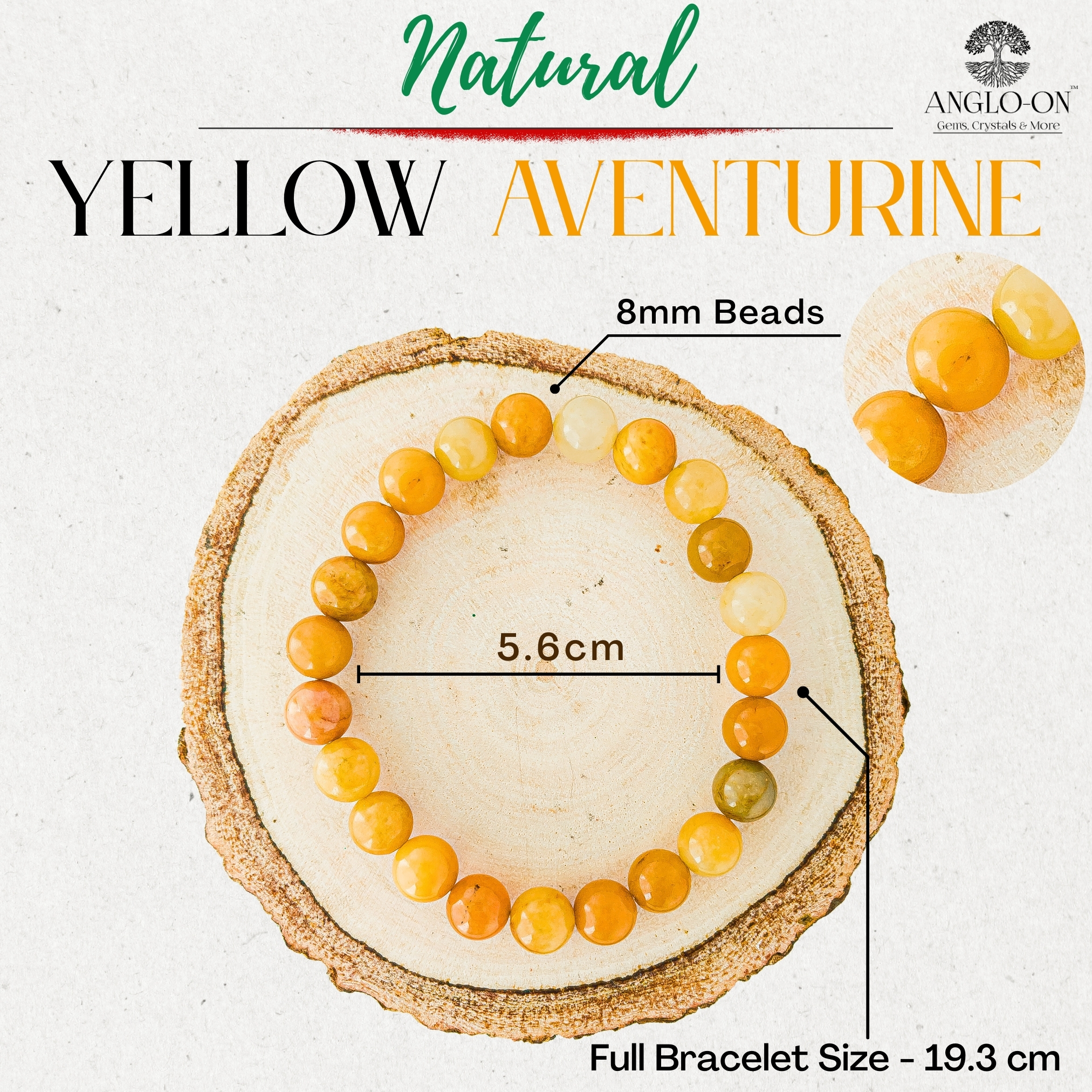 Natural Yellow Aventurine Bracelet 8mm