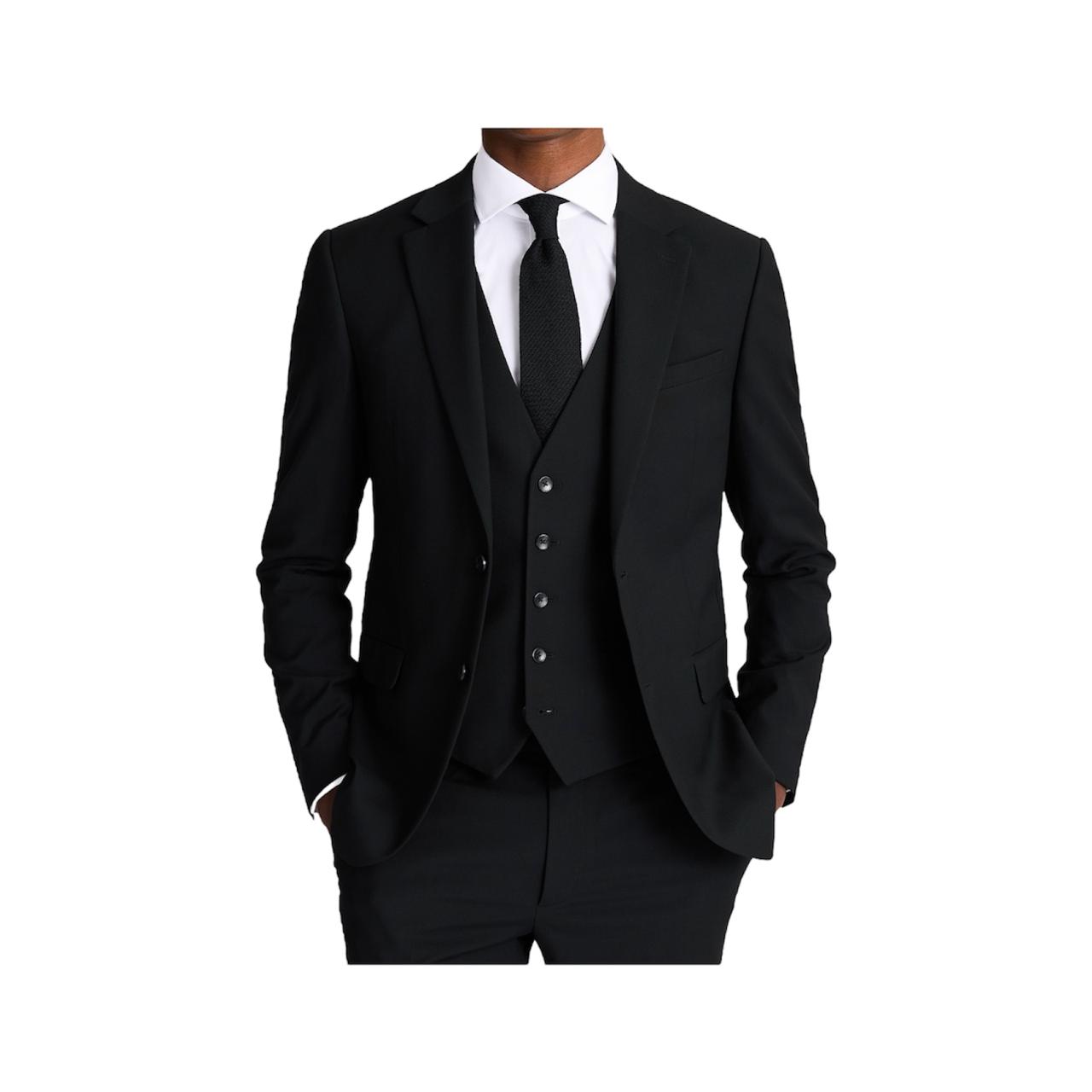 Traje Entallado + Chaleco De Vestir ( 3 piezas )