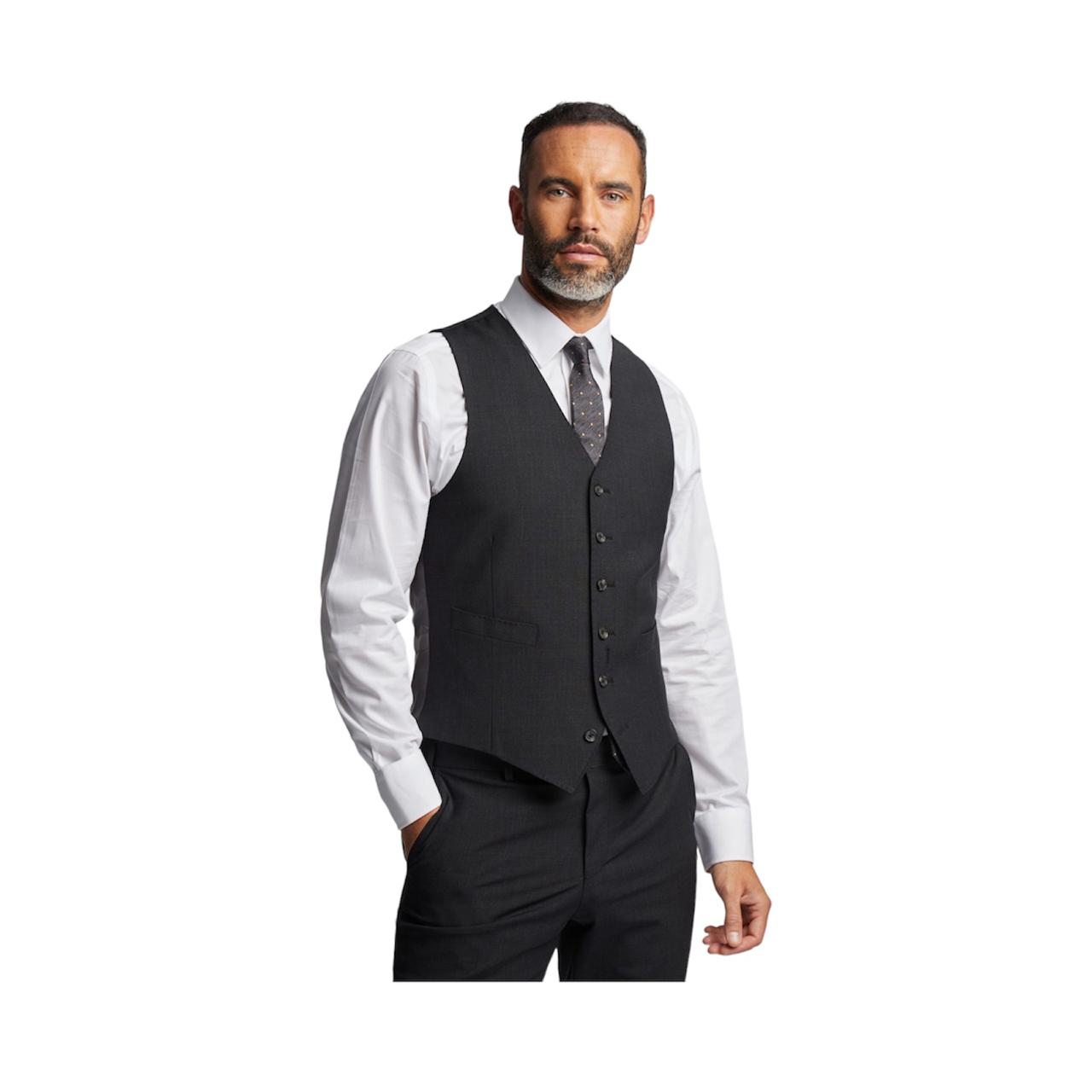 Traje Entallado + Chaleco + Camisa Entallada + Corbata ( 5 Piezas )