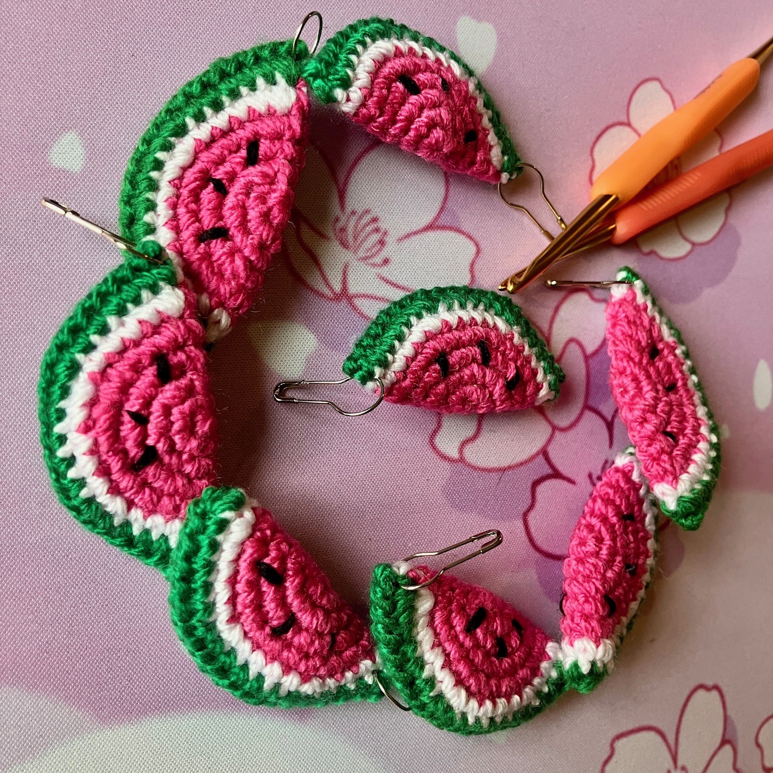 Mini Watermelon Slice Stitch Marker