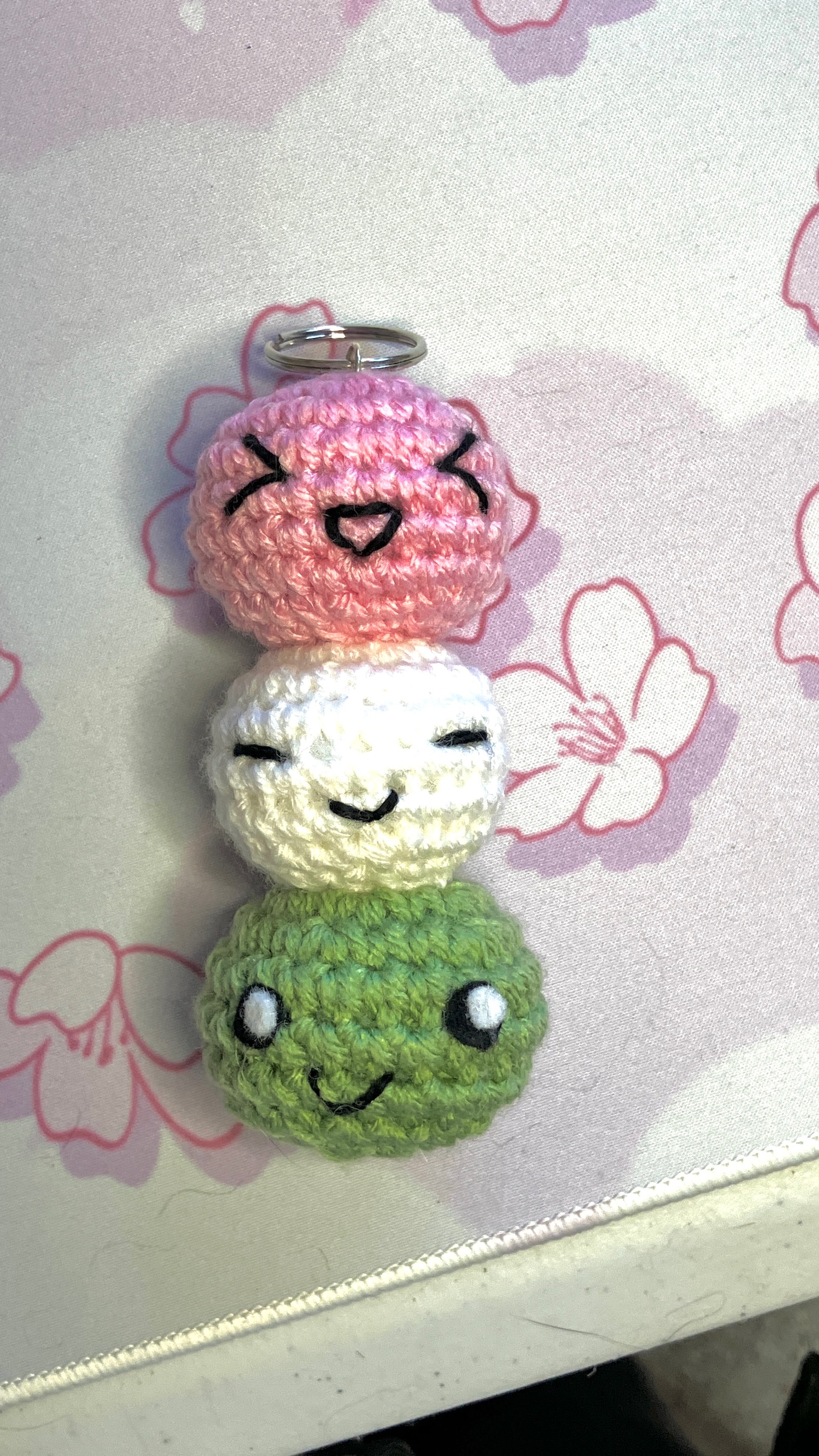 Hanami Dango-Inspired Keychain Plushie