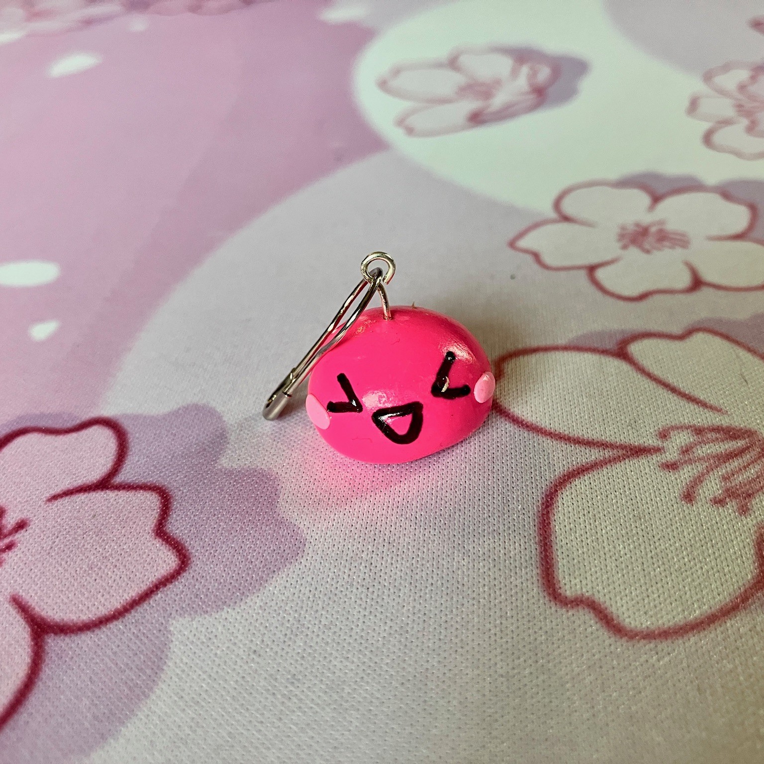 Handcrafted Kawaii Hot Pink Mochi Stitch Marker