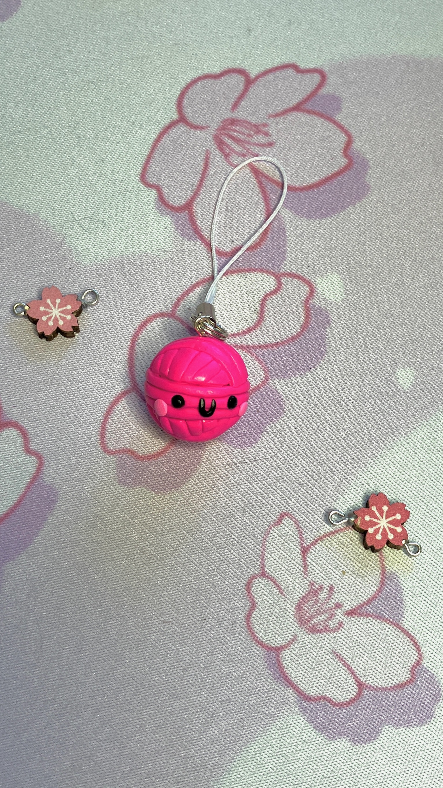 Handcrafted Kawaii Pink Yarn Ball Stitch Marker