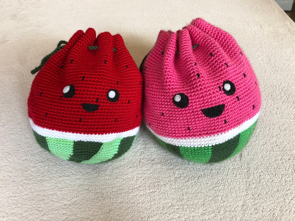 Handmade Watermelon Drawstring Bags