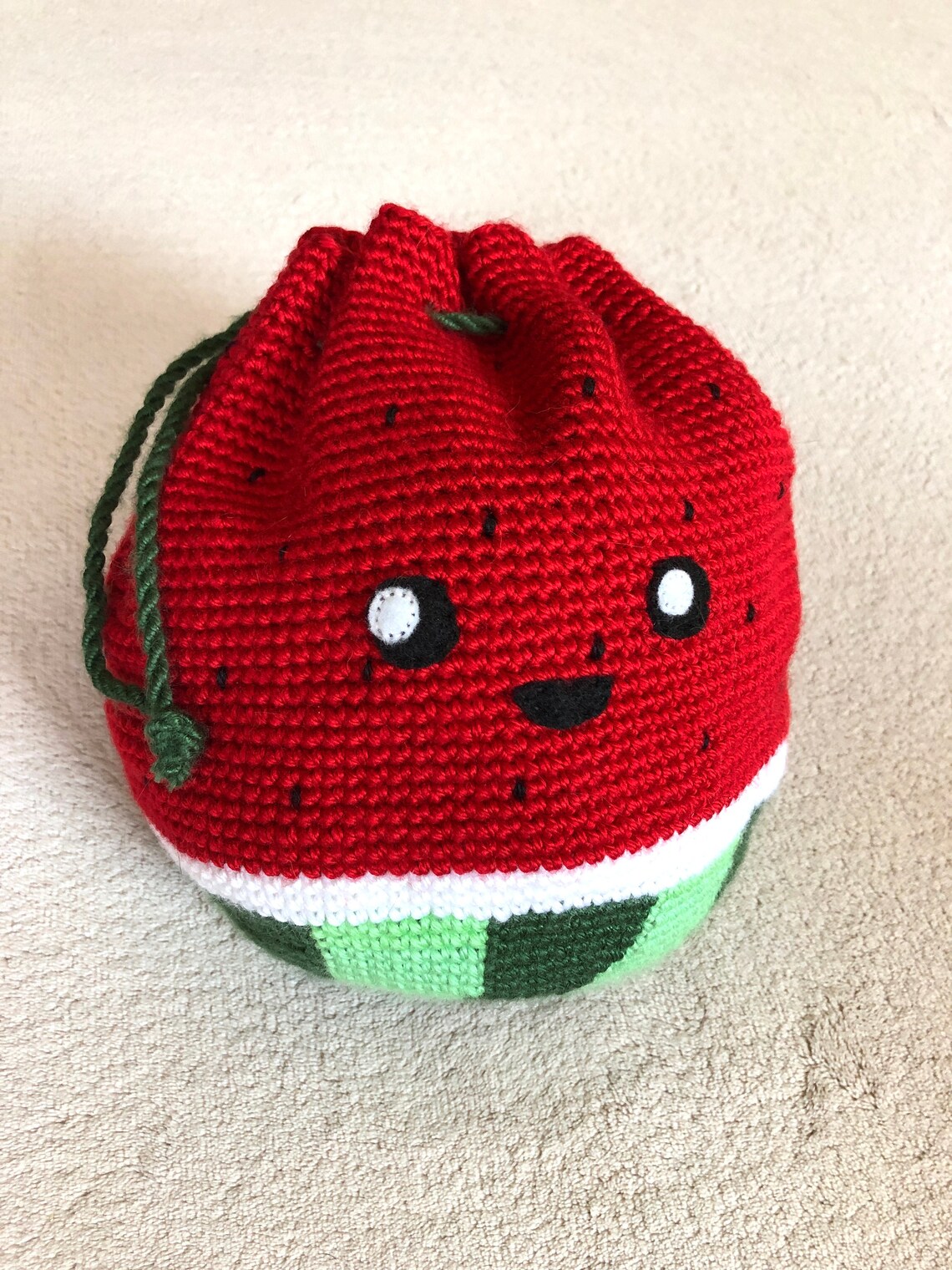 Handmade Watermelon Drawstring Bags