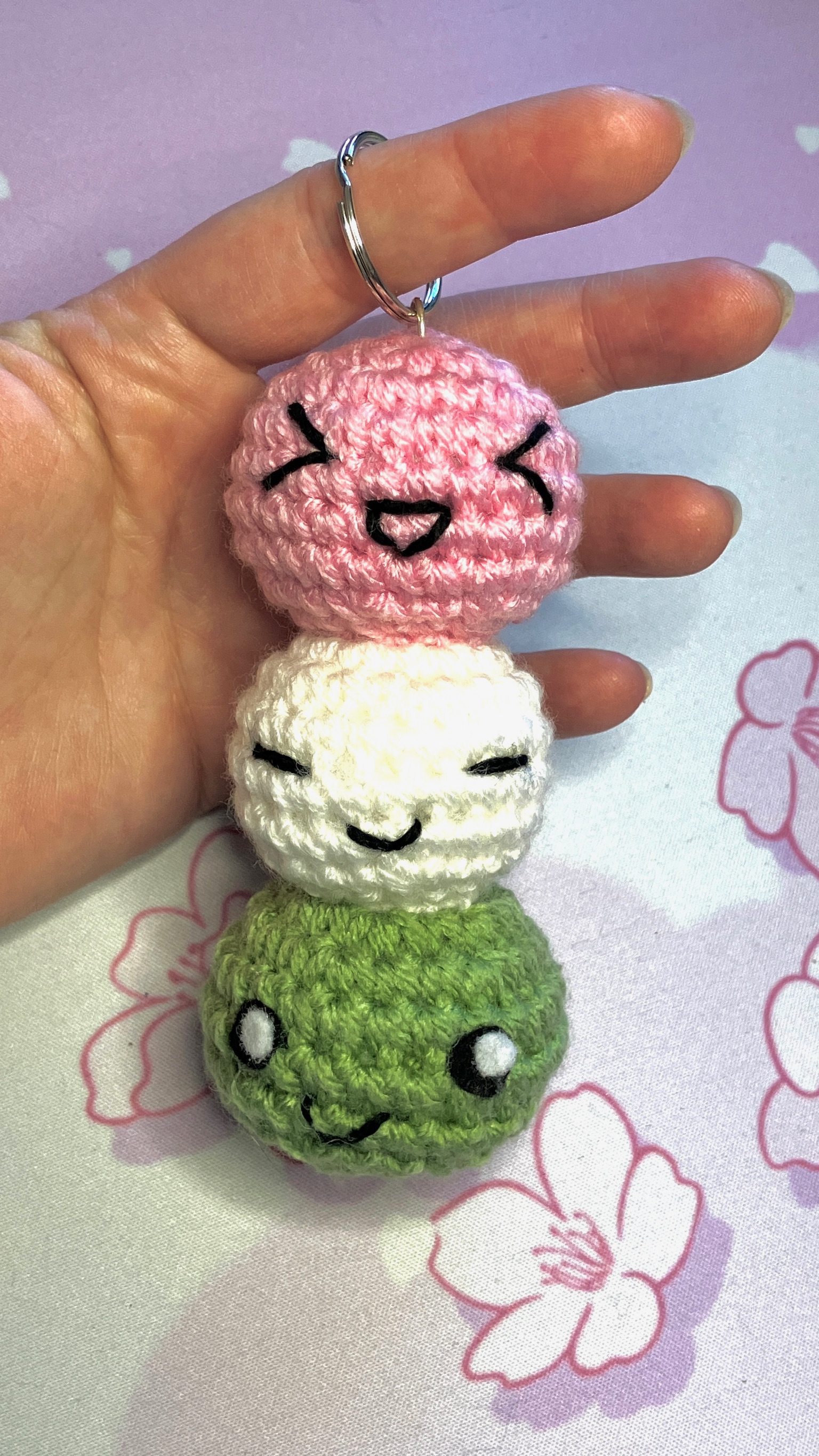 Hanami Dango-Inspired Keychain Plushie