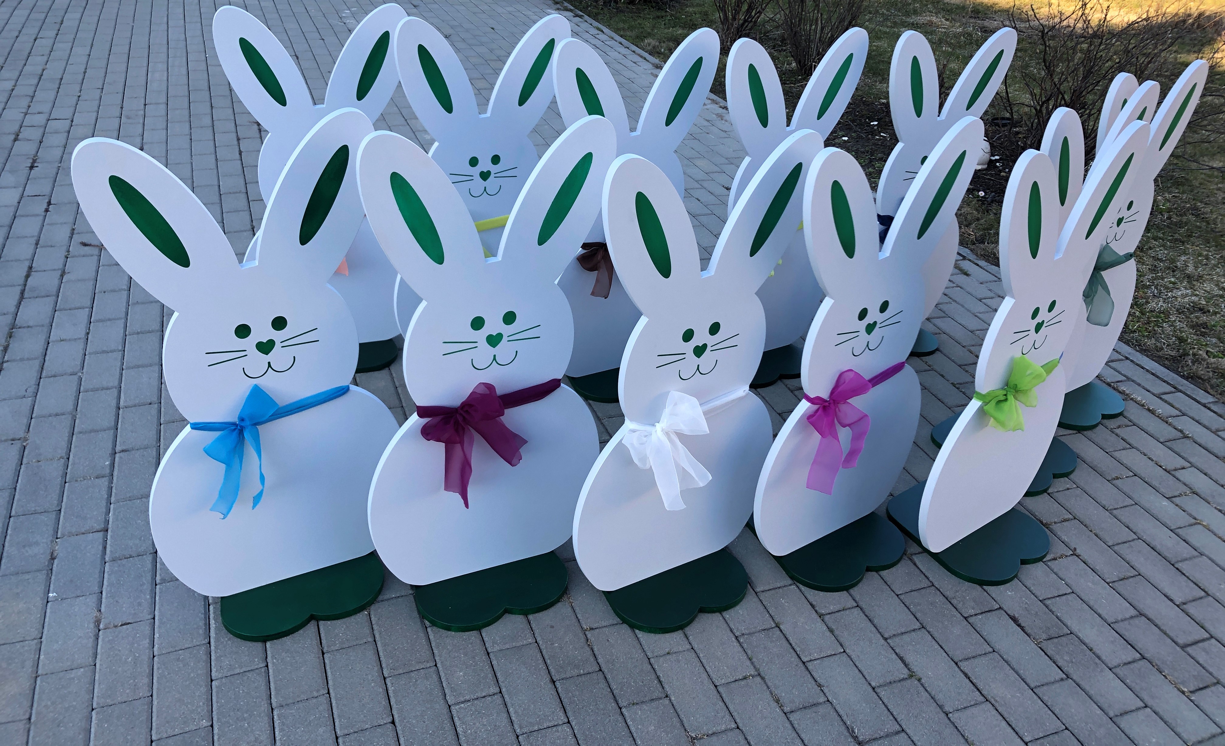 Decorative Wooden Bunny Figures