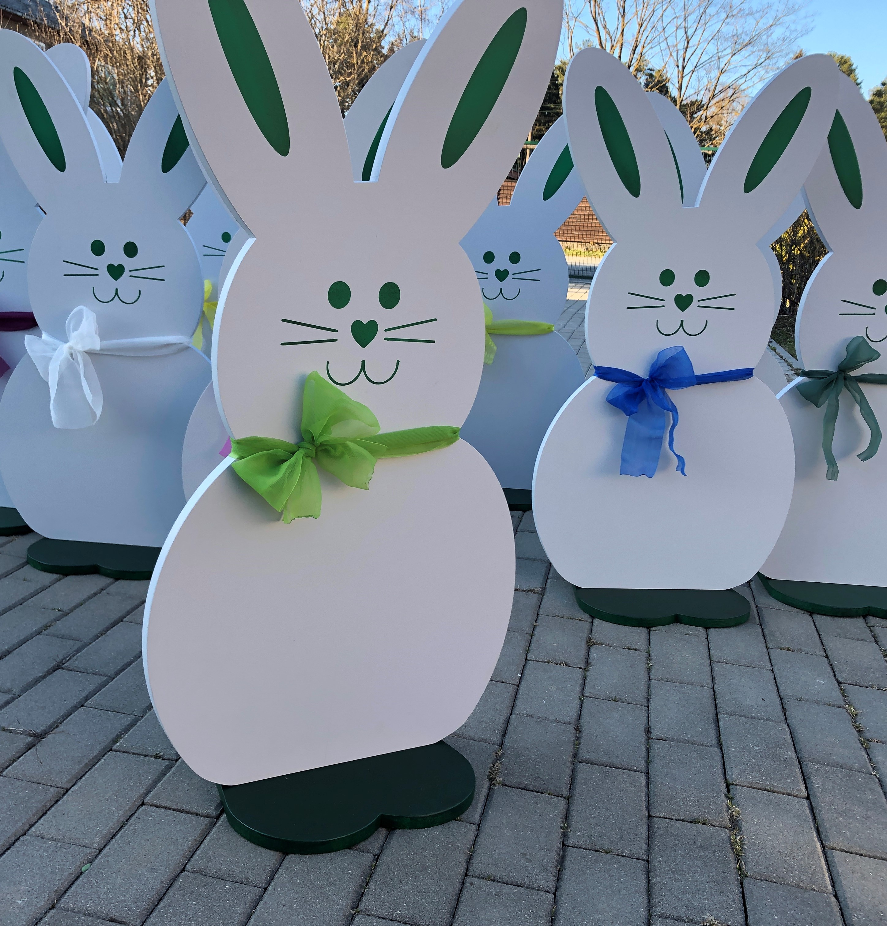 Decorative Wooden Bunny Figures