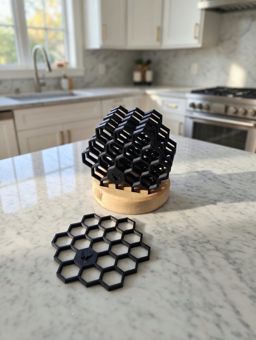 Hexagon Honeycomb Trivet Set