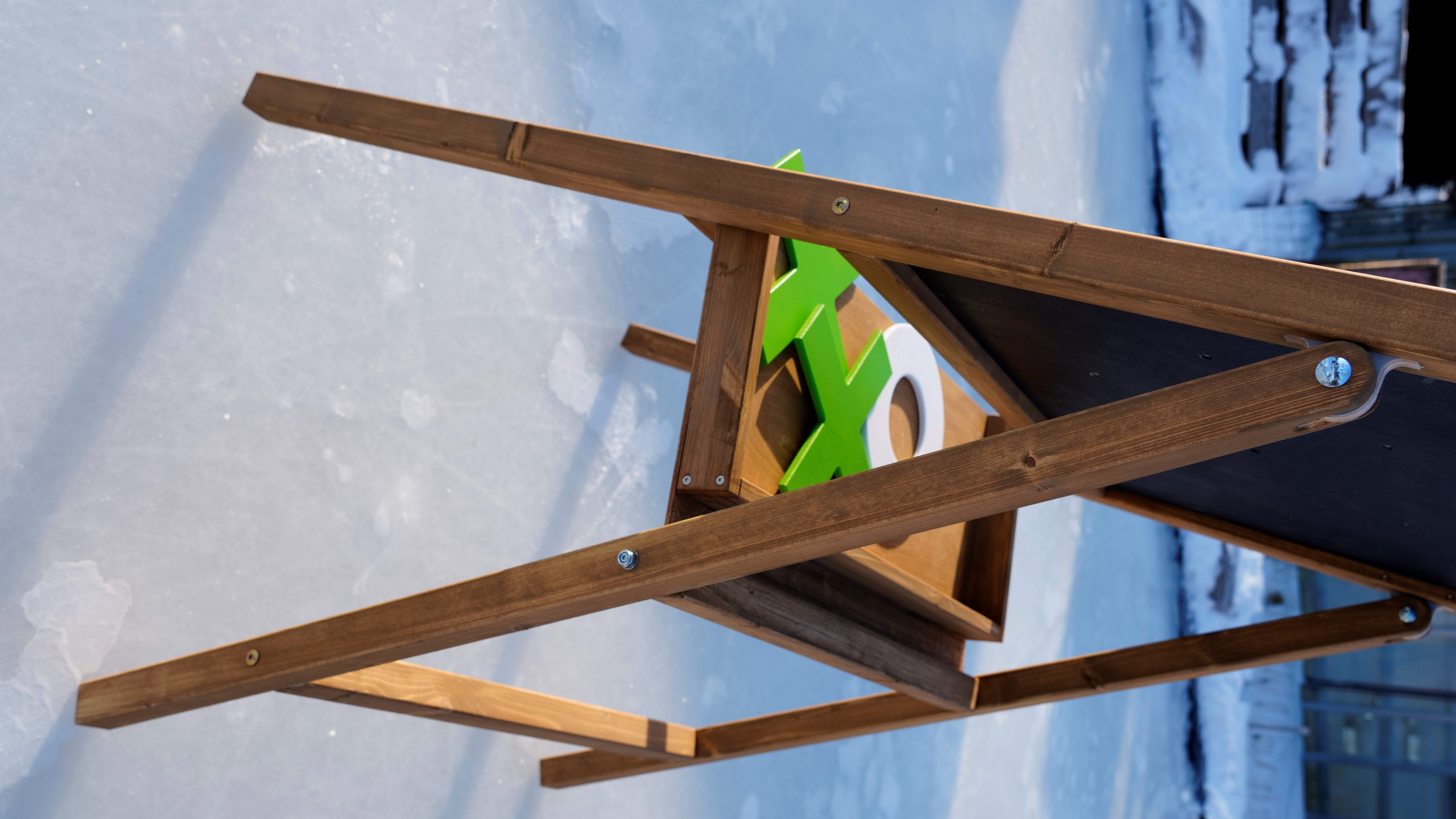 Wooden Outdoor Tic-Tac-Toe Game