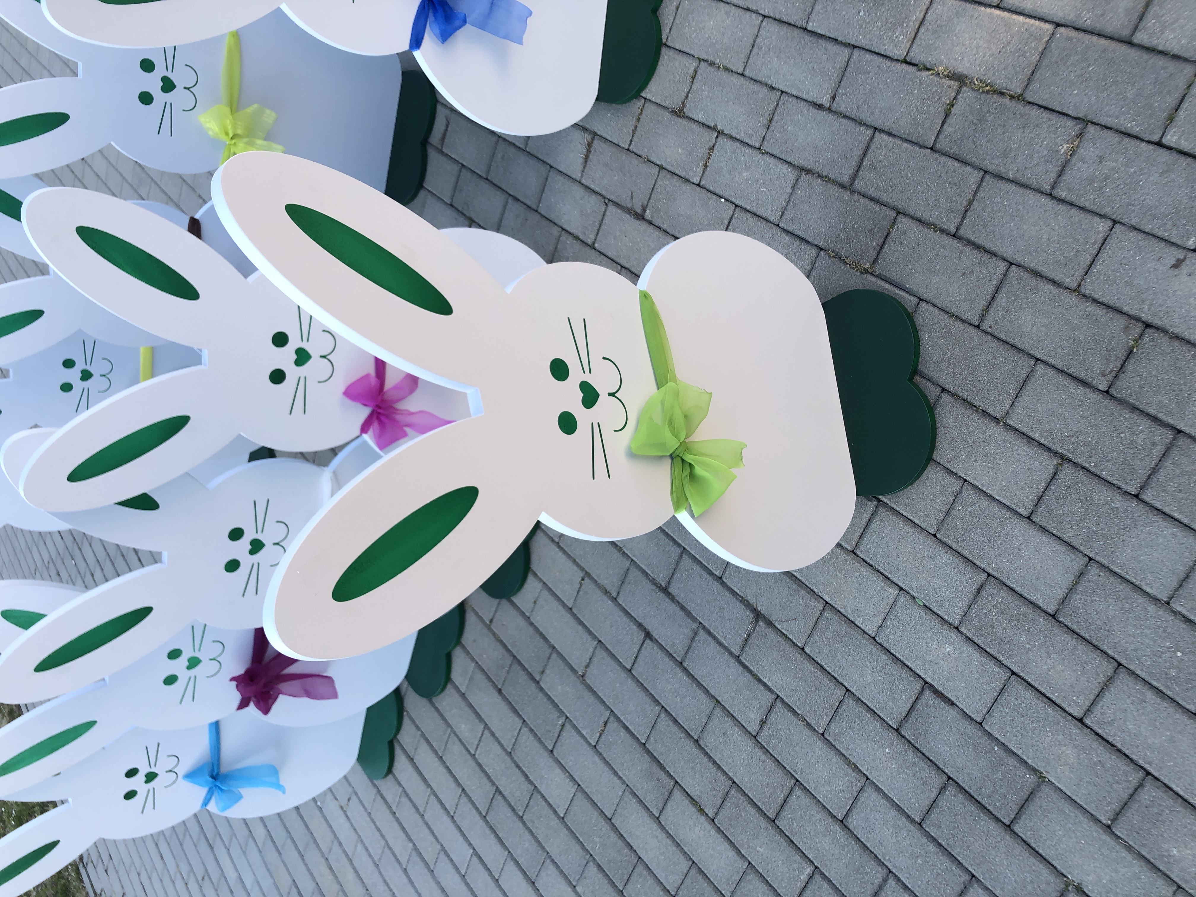 Decorative Wooden Bunny Figures