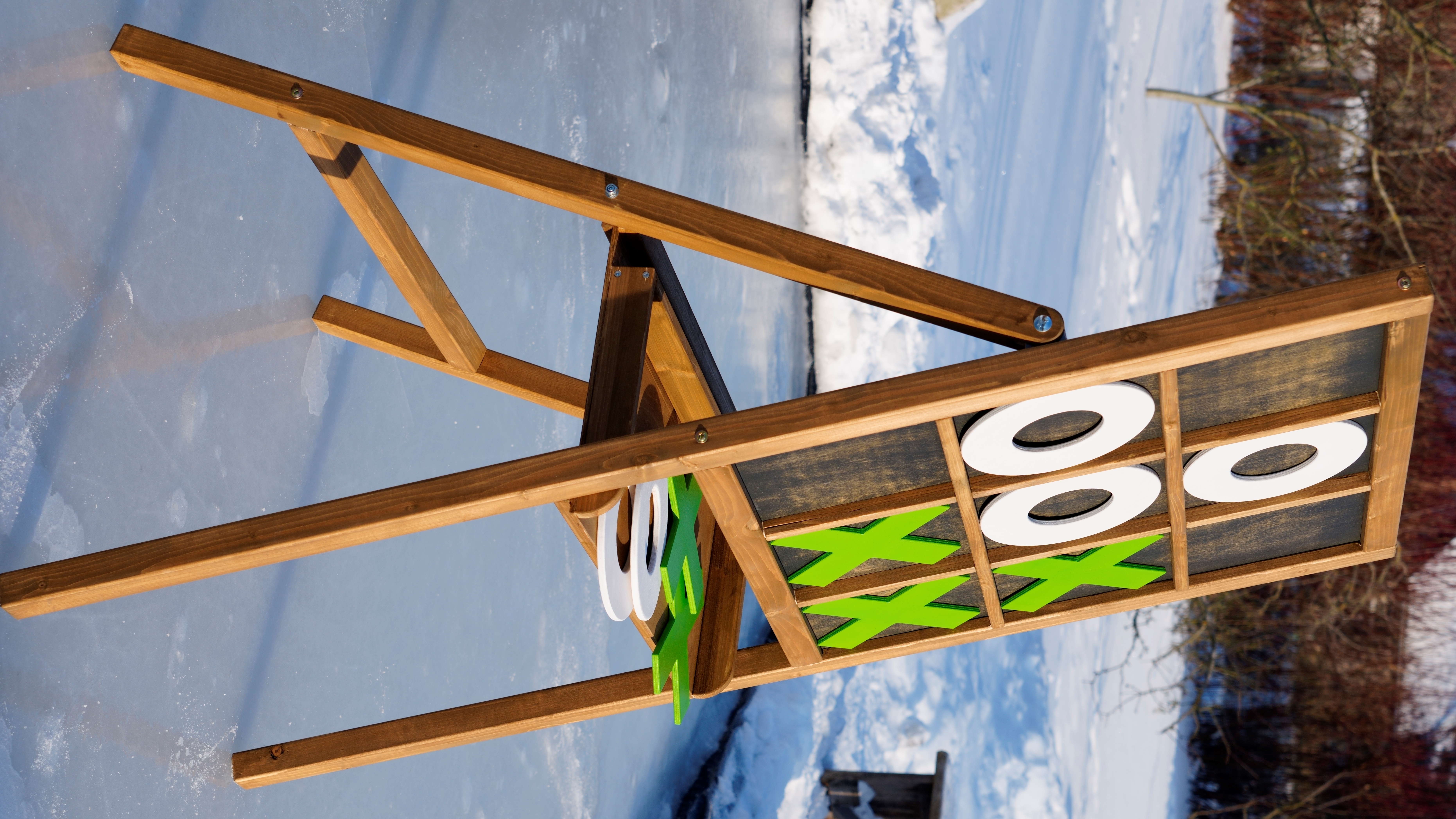 Wooden Outdoor Tic-Tac-Toe Game