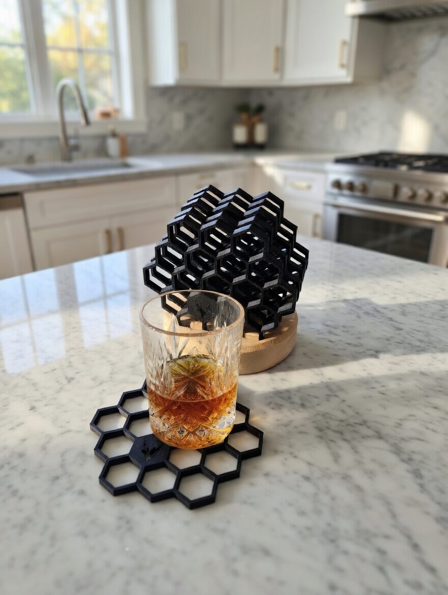 Hexagon Honeycomb Trivet Set